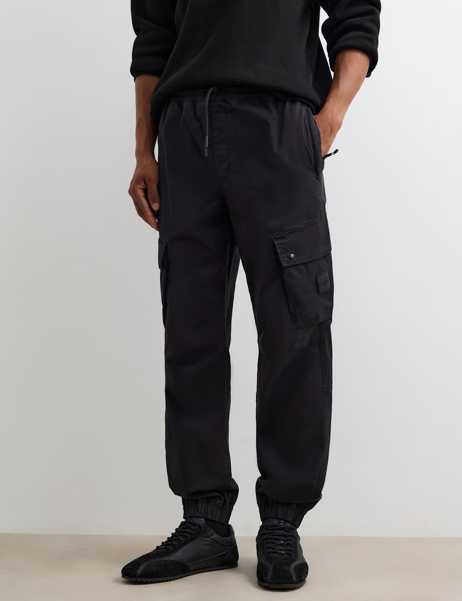 River Island Regular Fit Cargo Trousers Black