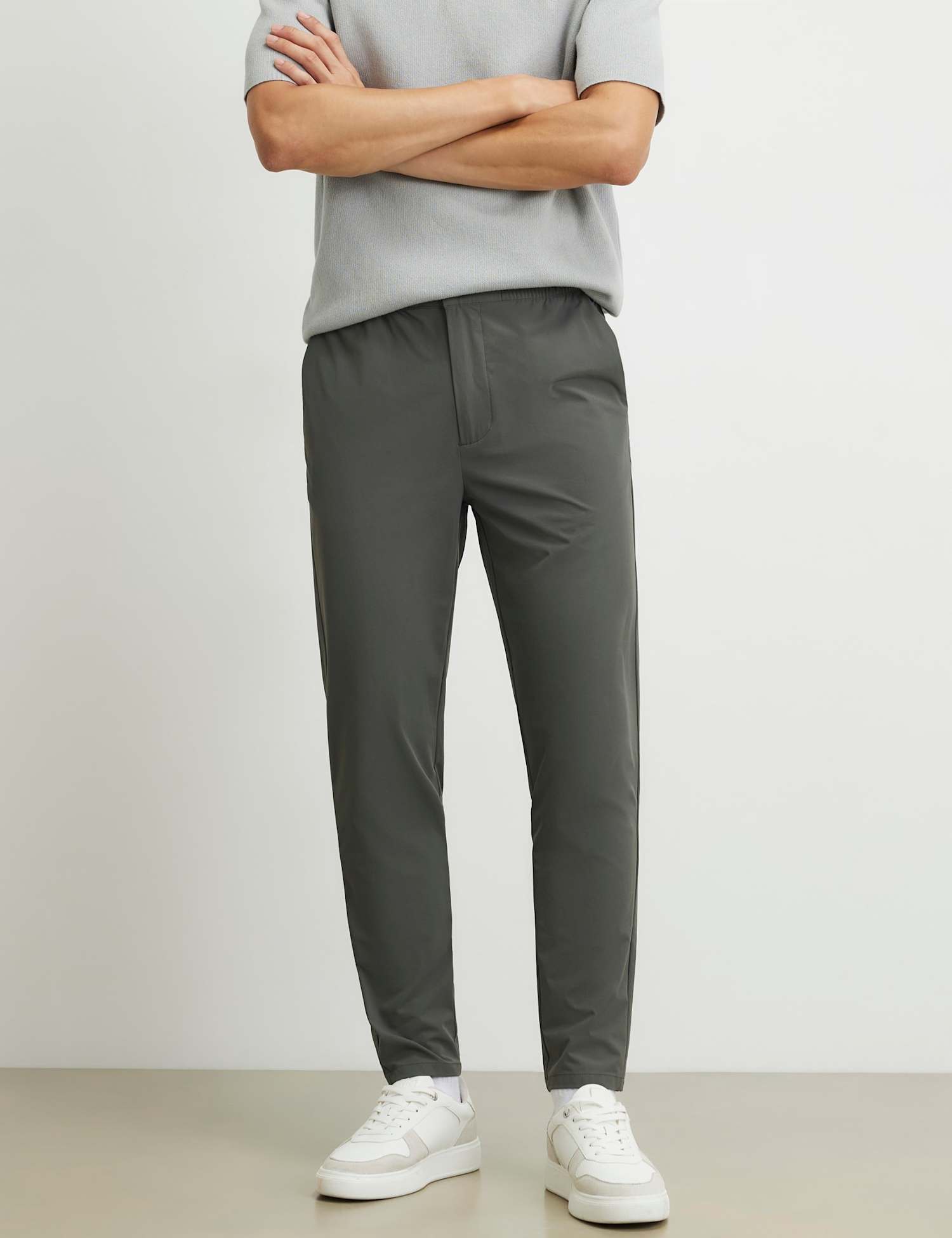 River Island Skinny Fit Stretch Trousers Dark Grey