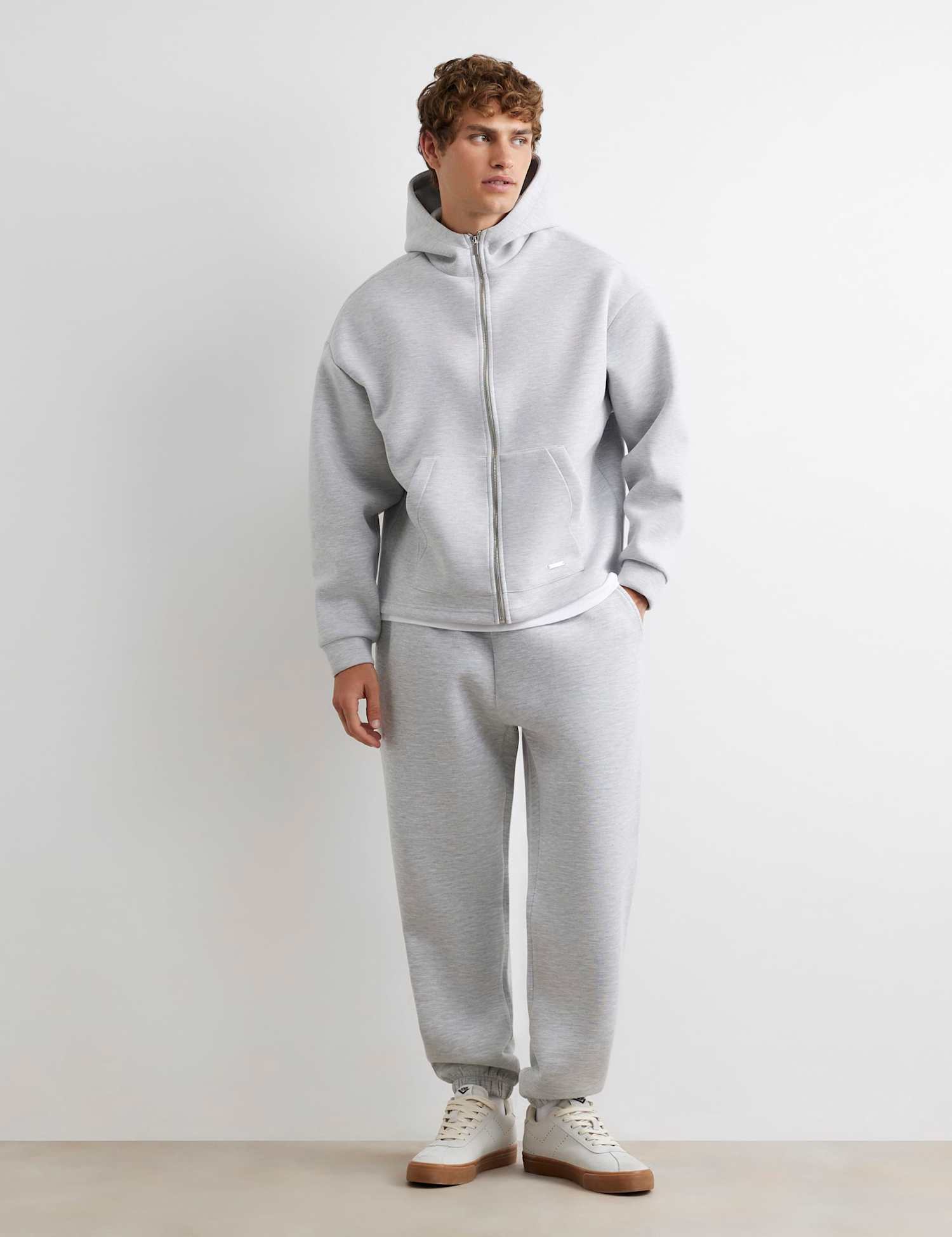 River Island Cuffed Elasticated Waist Pure Cotton Joggers Grey Marl
