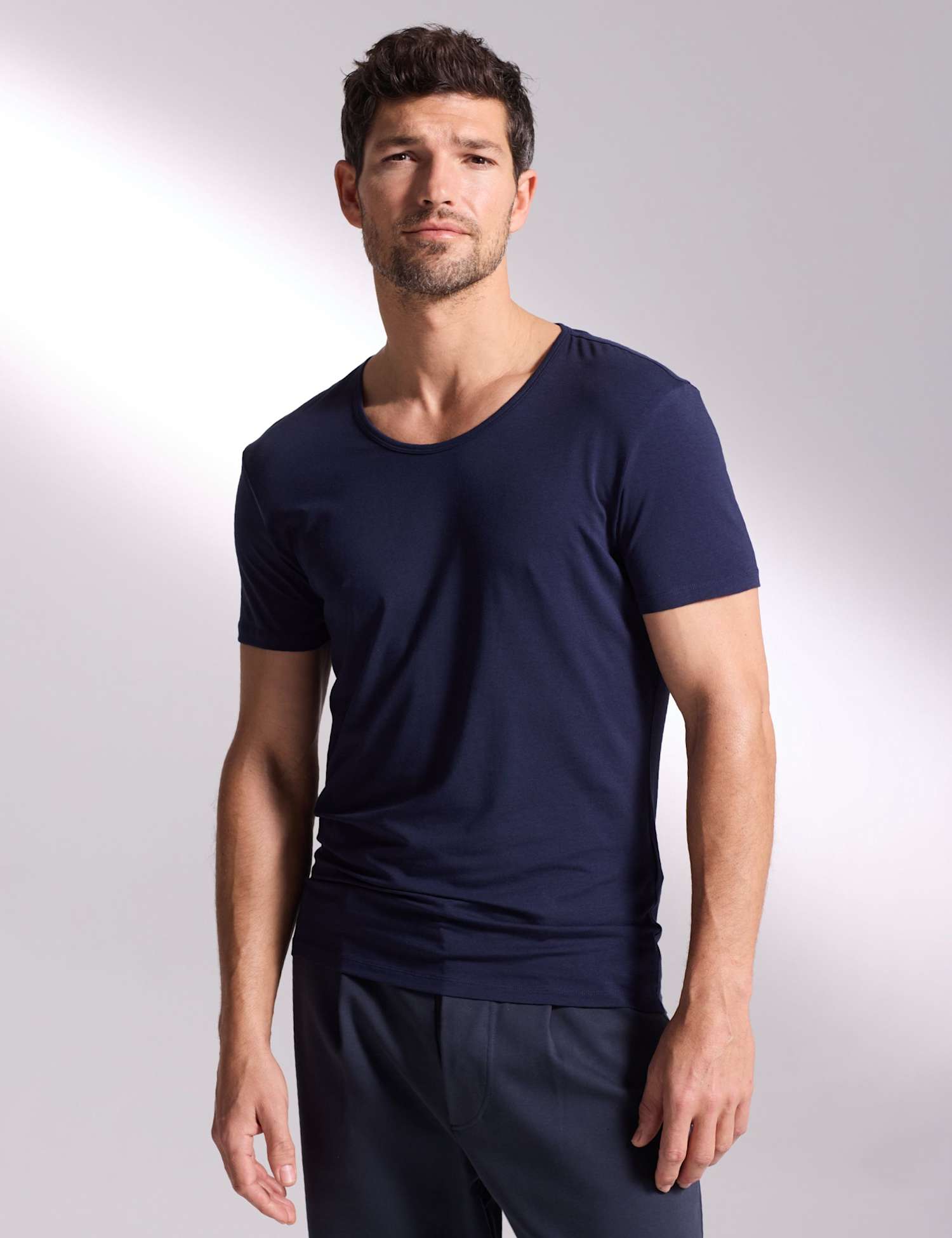 David Gandy Wellwear Ultimate Cotton Modal Scoop Neck T-Shirt Navy