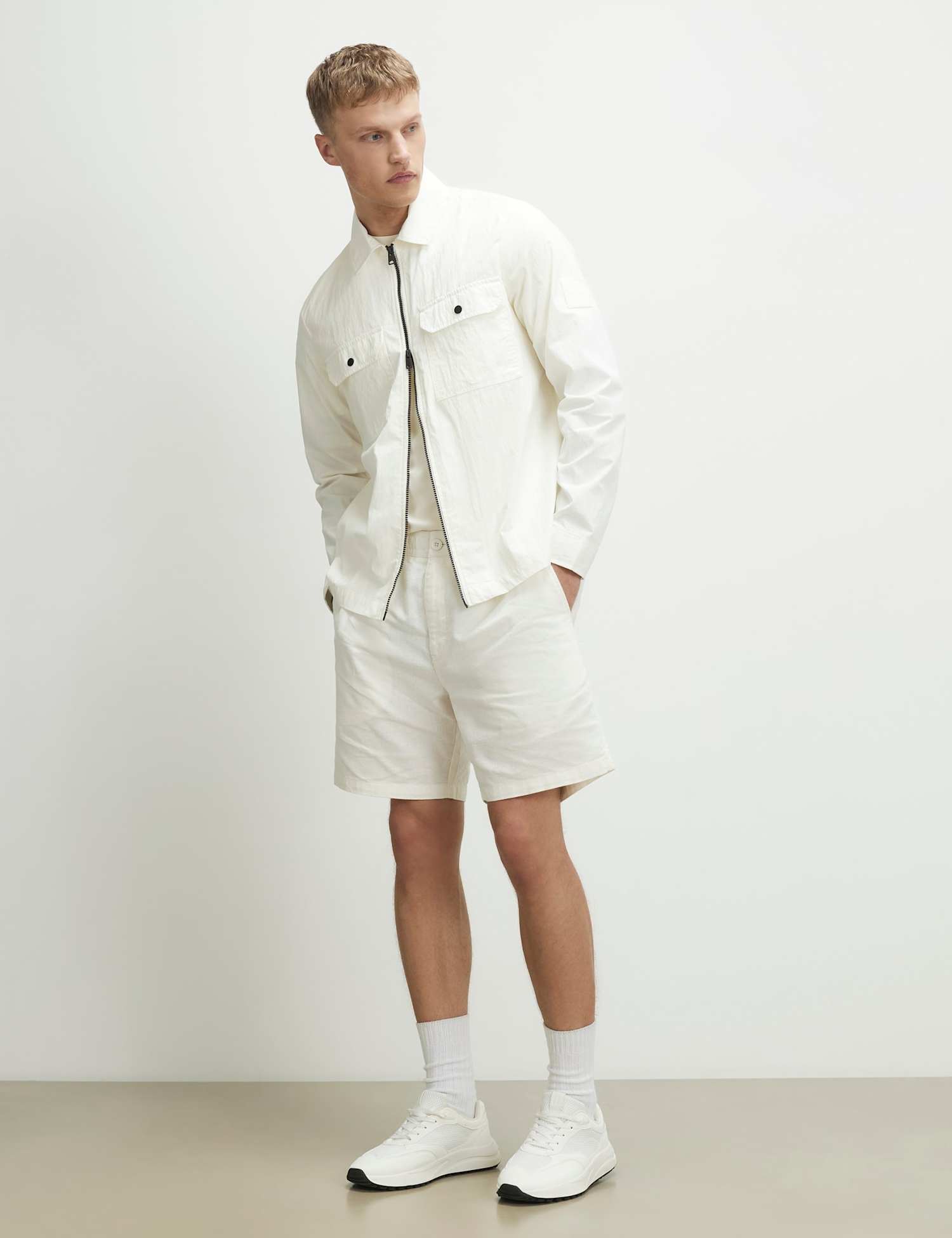 River Island Regular Fit Utility Overshirt White