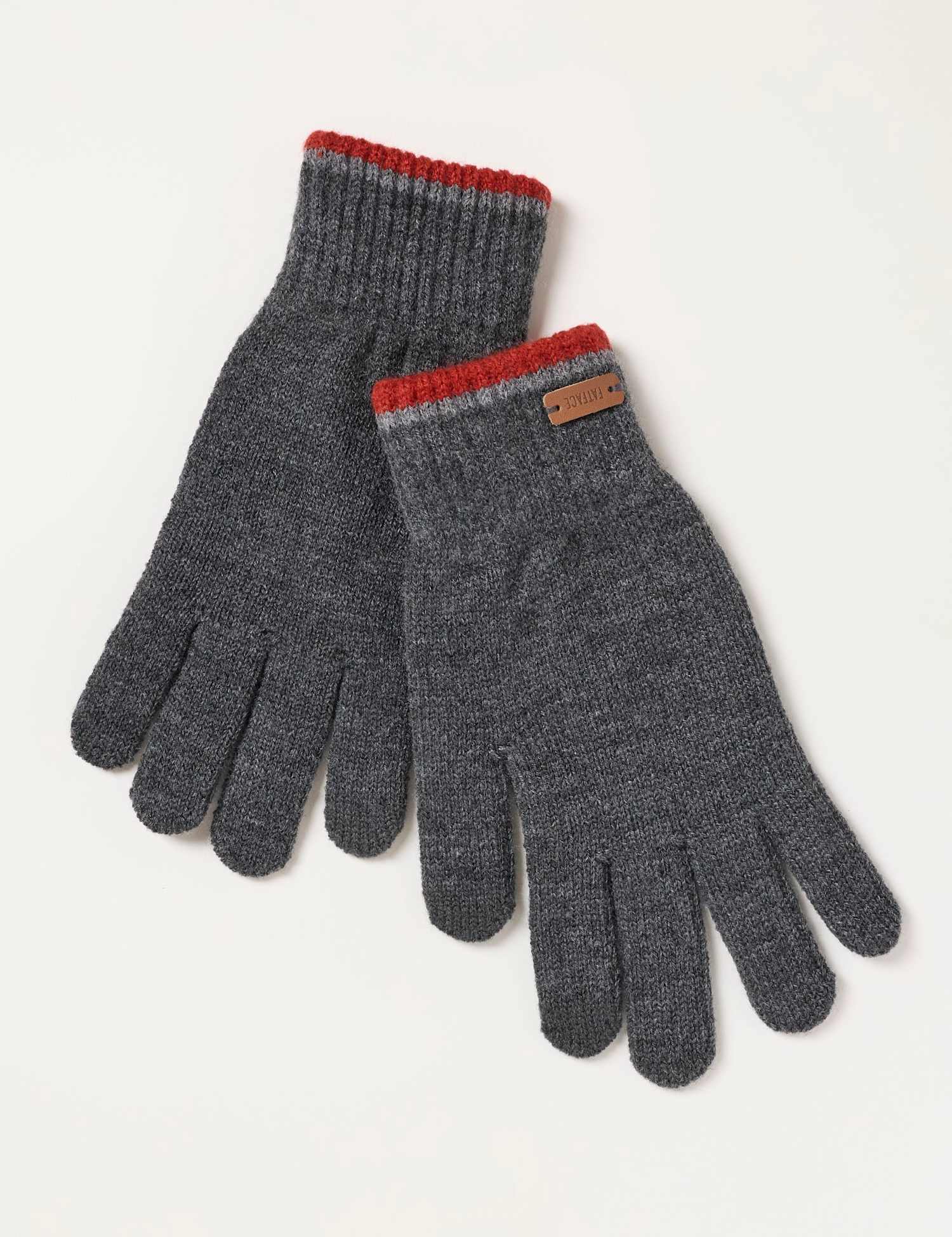 FatFace Textured Gloves Charcoal Mix