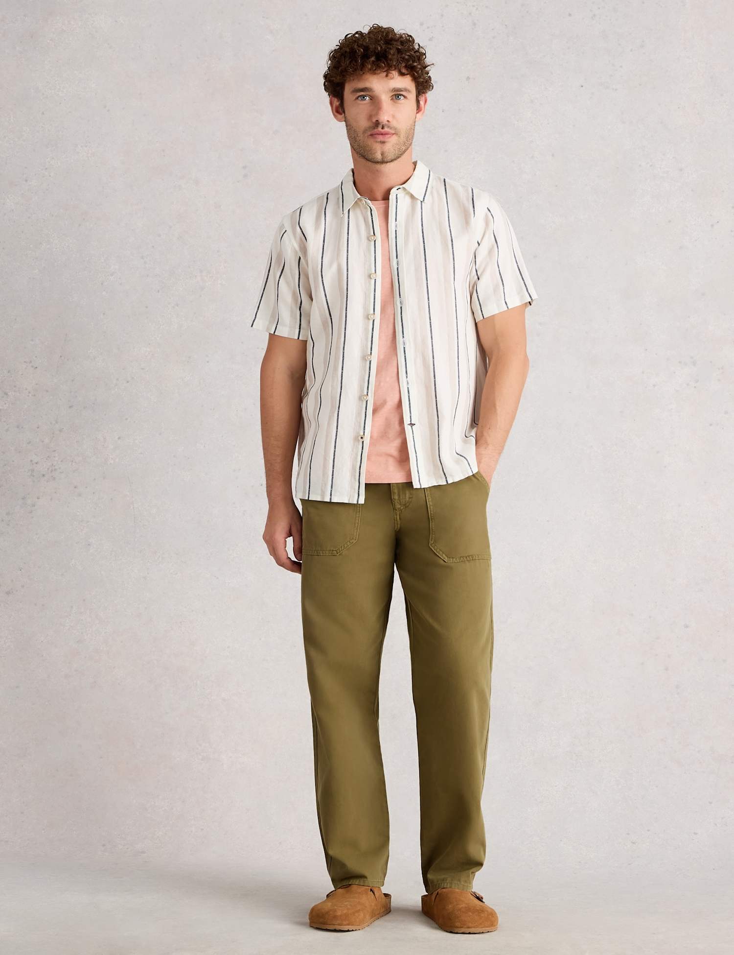White Stuff Pure Cotton Utility Trousers Green