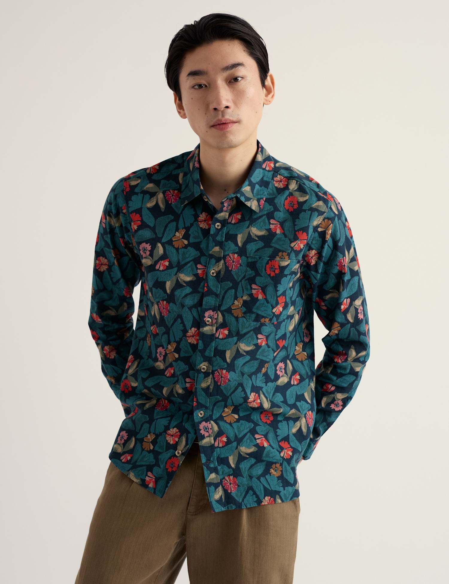Seasalt Cornwall Pure Cotton Printed Shirt Blue Mix