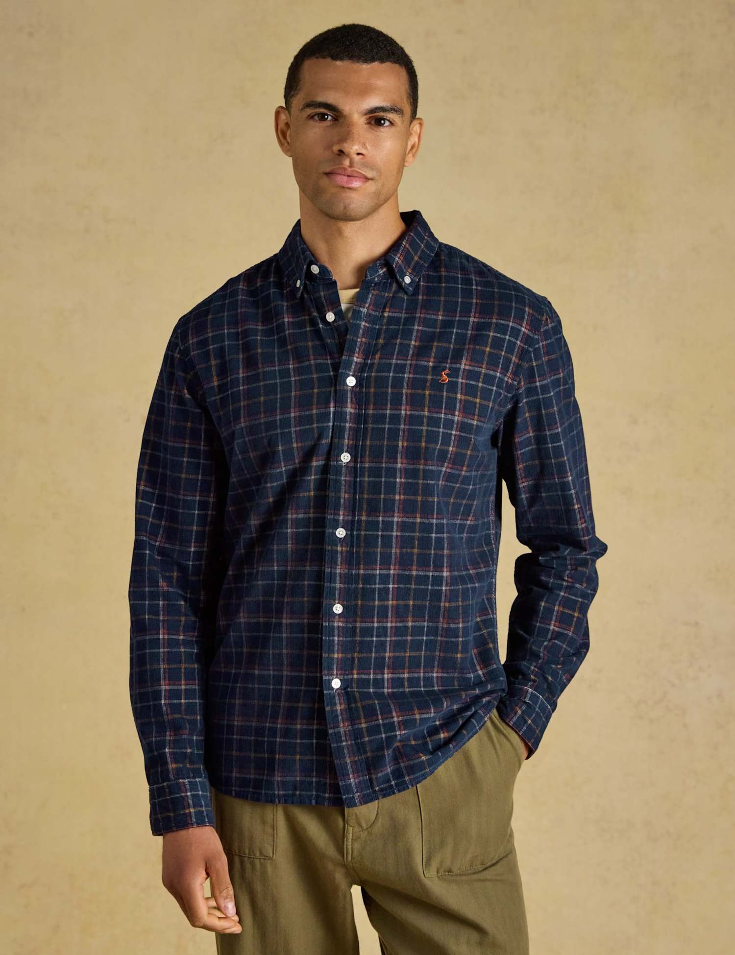 Joules Regular Fit Corduroy Shirt Navy Mix