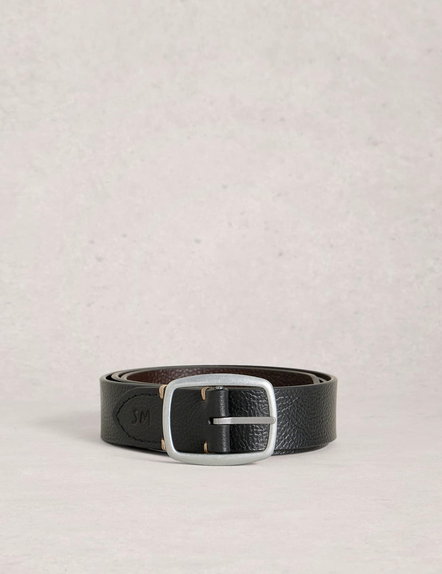 White Stuff Leather Reversible Belt Black Mix