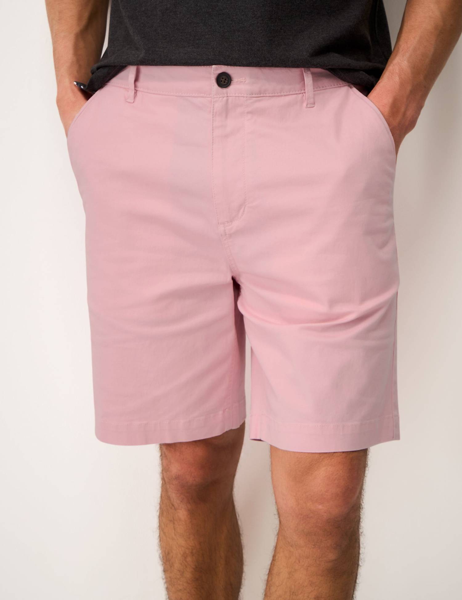 Crew Clothing Bermuda Stretch Chino Shorts Light Pink