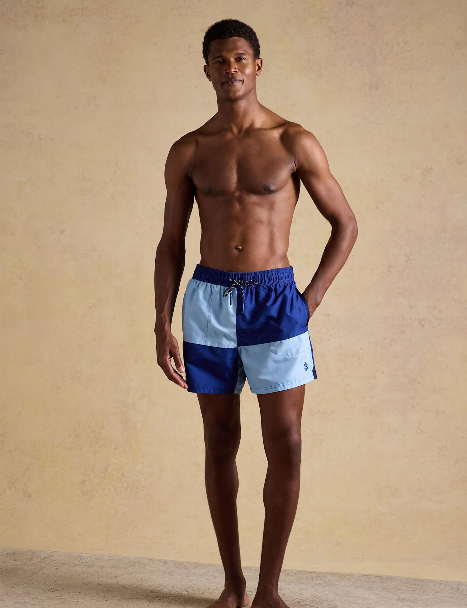 Joules Patchwork Swim Shorts Navy Mix