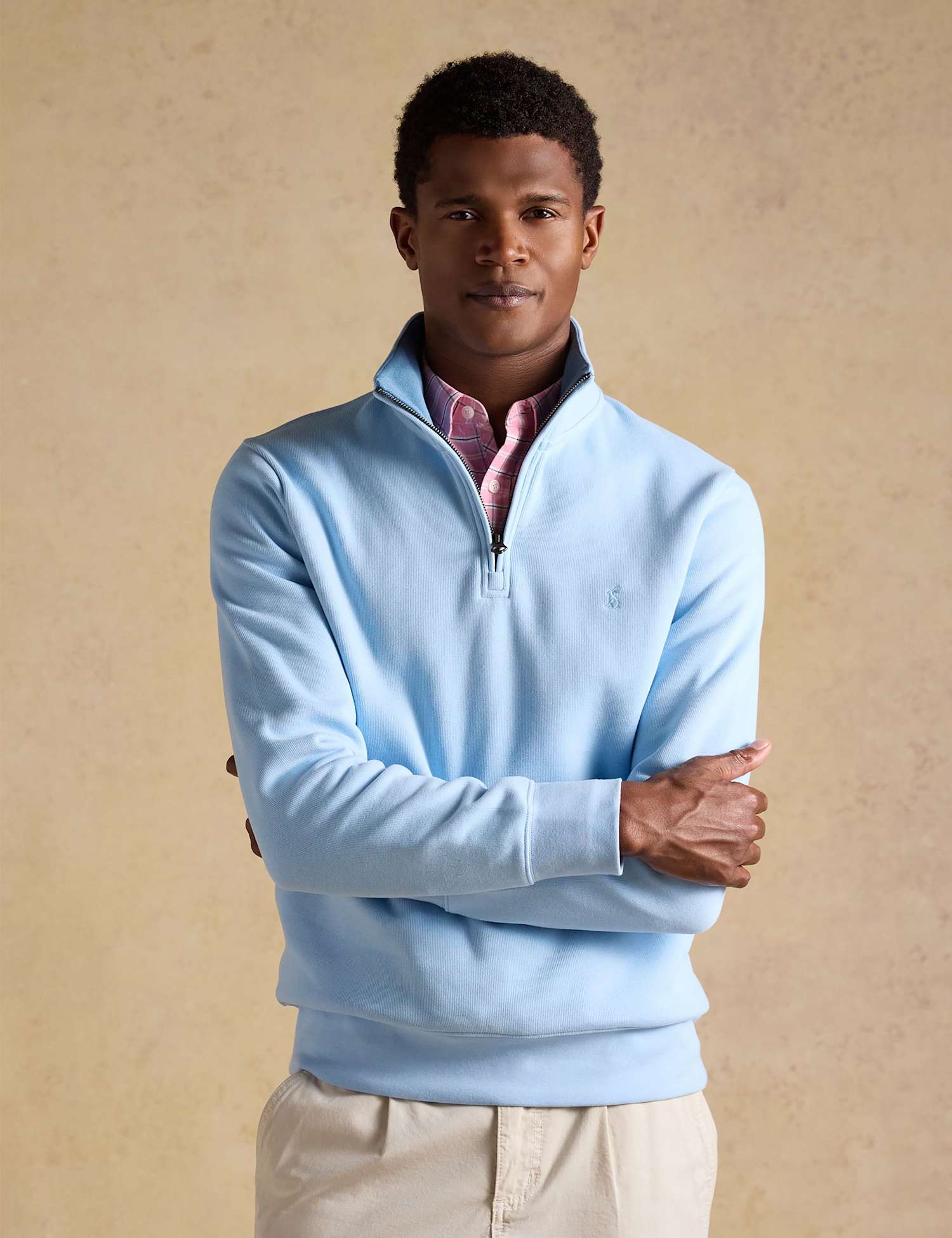 Joules Pure Cotton Quarter Zip Sweatshirt Blue