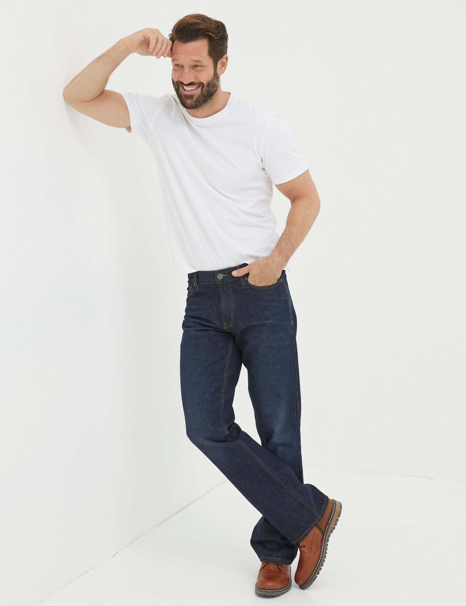 FatFace Regular Fit 5 Pocket Bootcut Jeans Dark Blue
