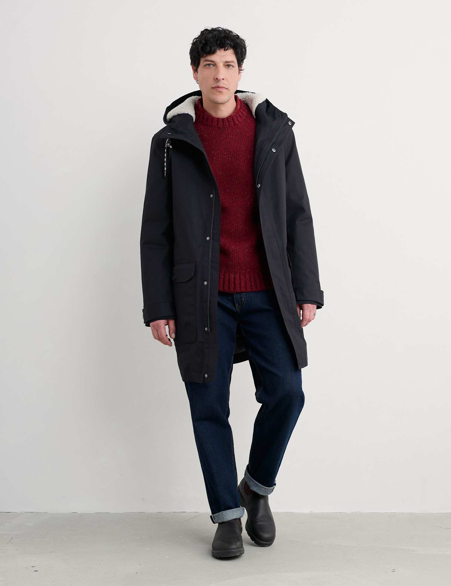 Seasalt Cornwall Pure Cotton Waterproof Coat Black