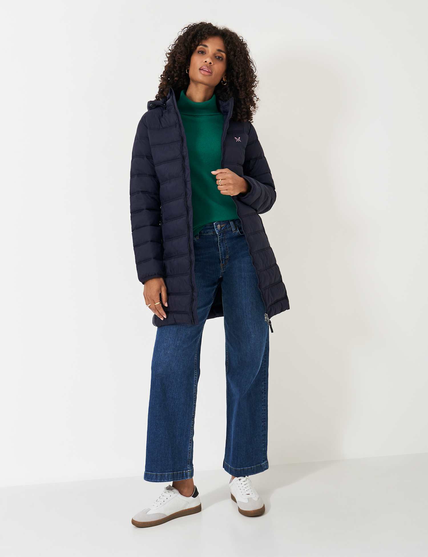 Crew Clothing Lightweight Padded Coat Navy
