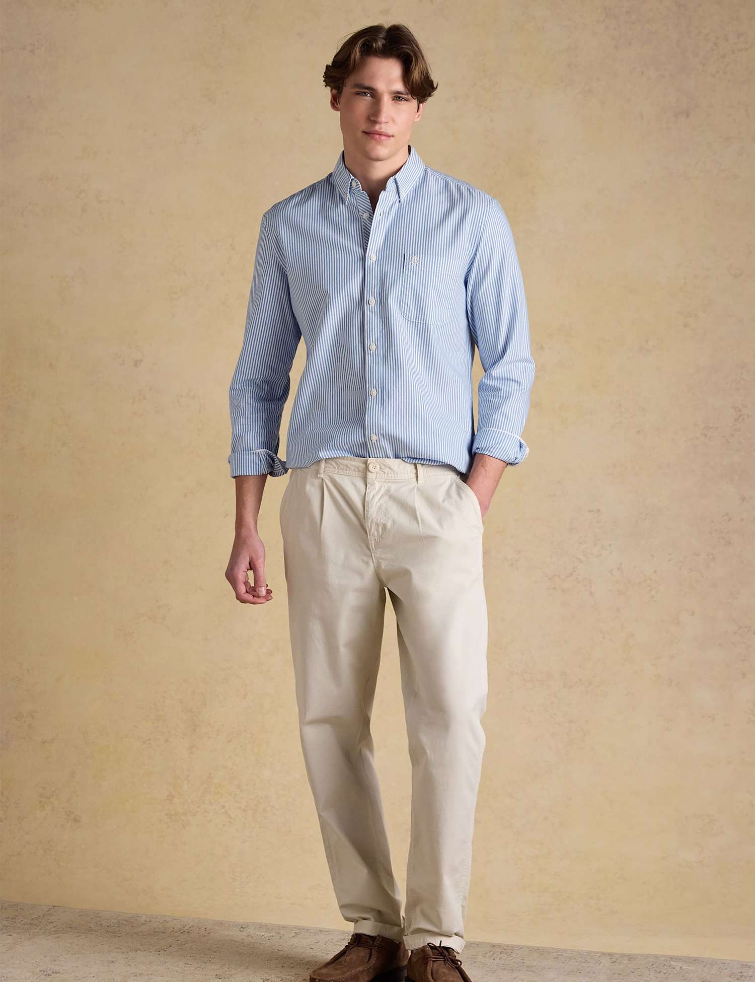 Joules Regular Fit Pure Cotton Striped Oxford Shirt Blue Mix