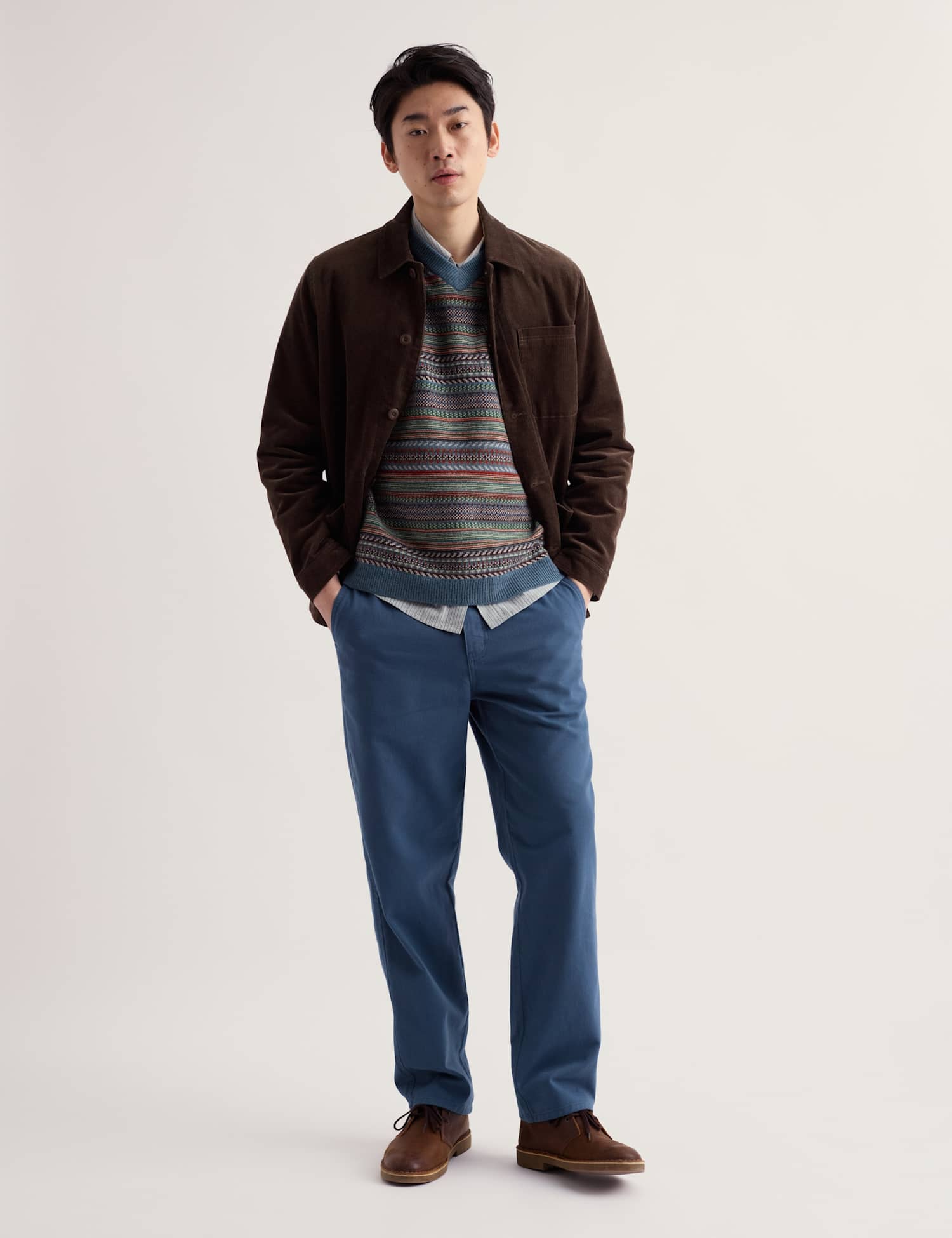 Seasalt Cornwall Regular Fit Pure Cotton Elasticated Waist Trousers Blue