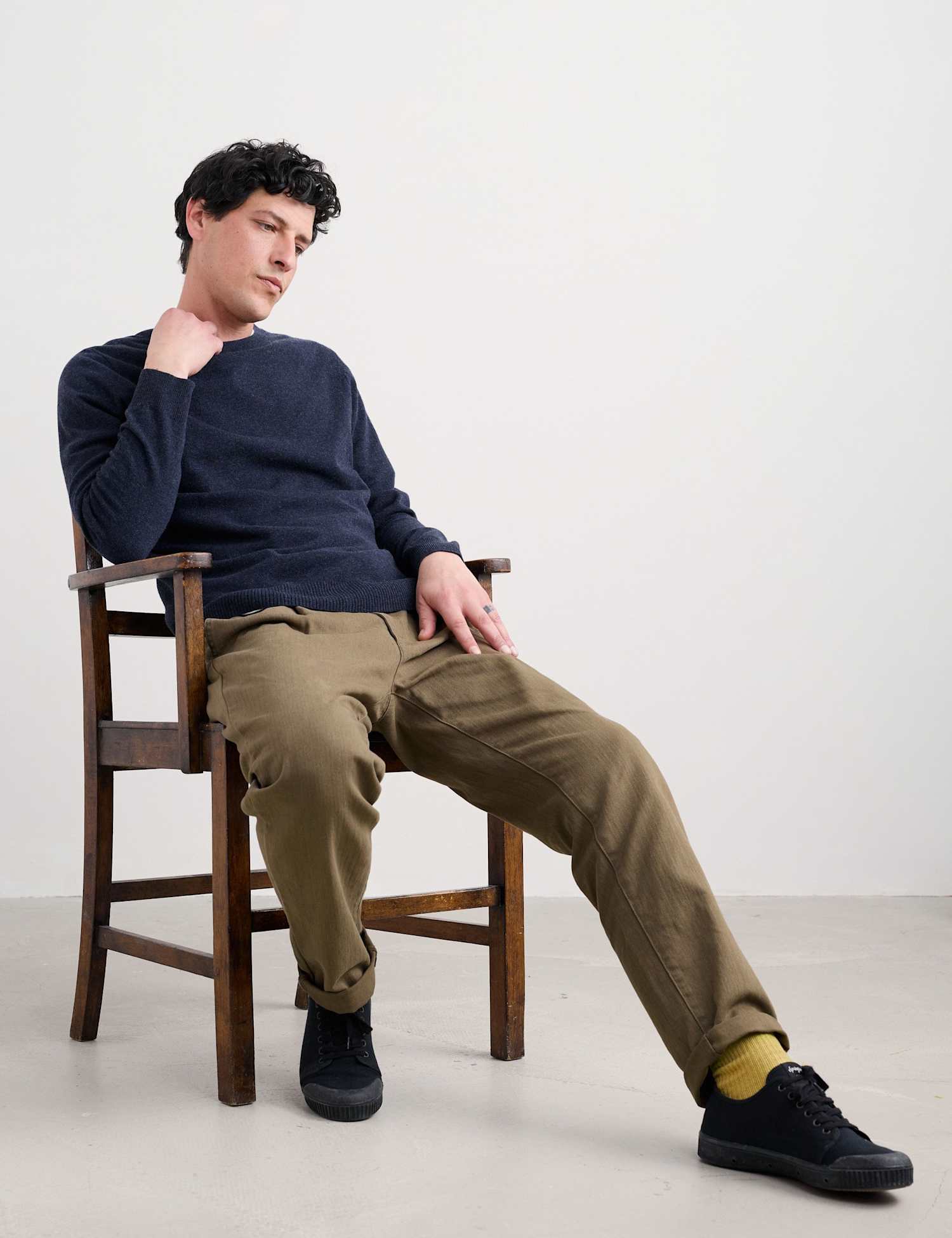 Seasalt Cornwall Merino Wool Rich Crew Neck Jumper Navy