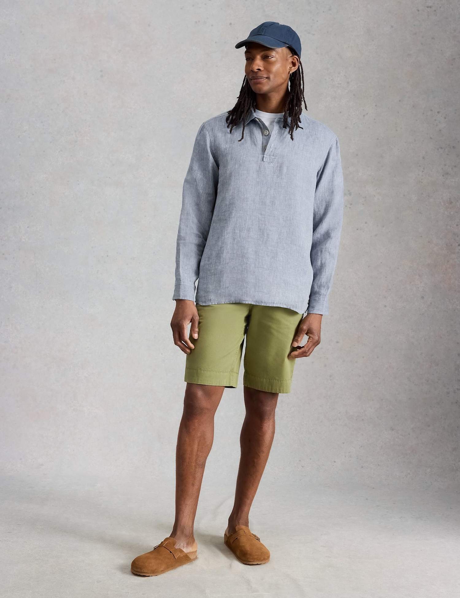 White Stuff Regular Fit Pure Linen Overhead Shirt Blue