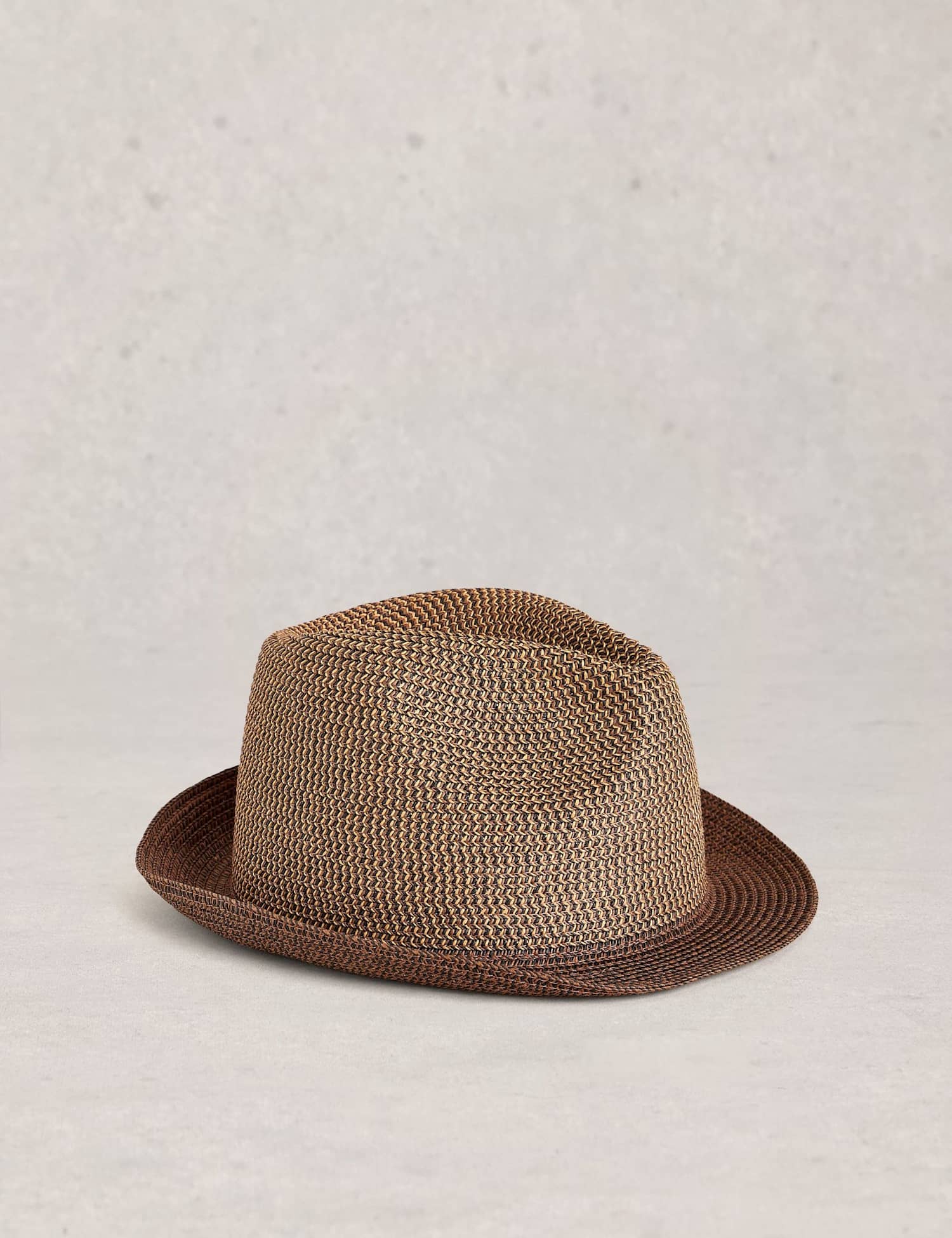 White Stuff Straw Trilby Hat Brown