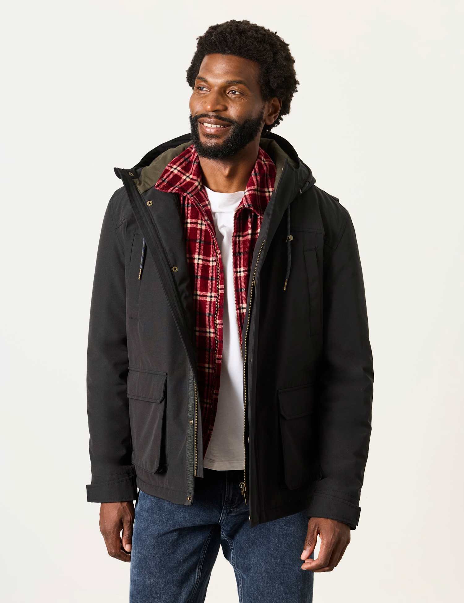 FatFace Padded Waterproof Utility Jacket Black