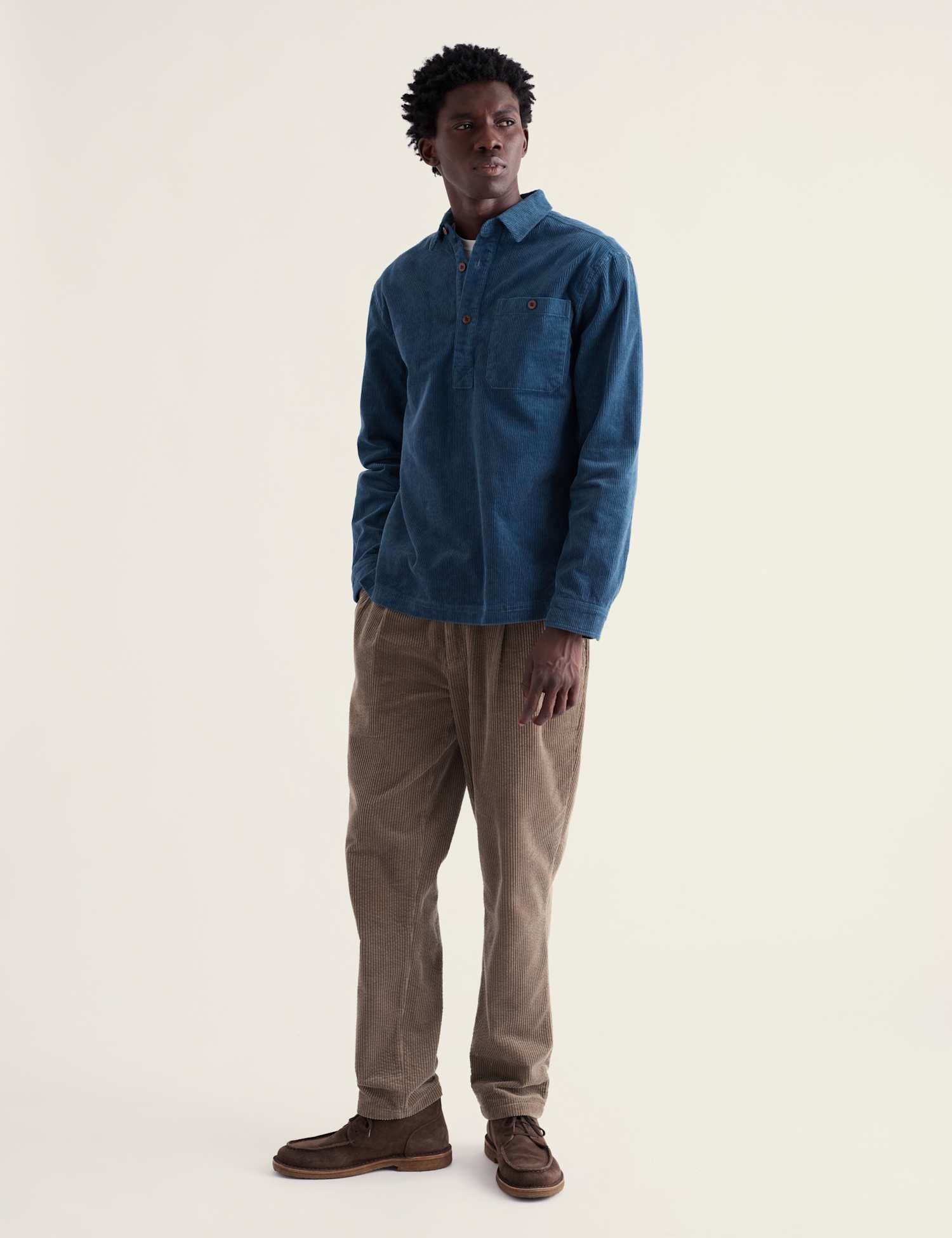 Seasalt Cornwall Relaxed Fit Corduroy Shirt Blue