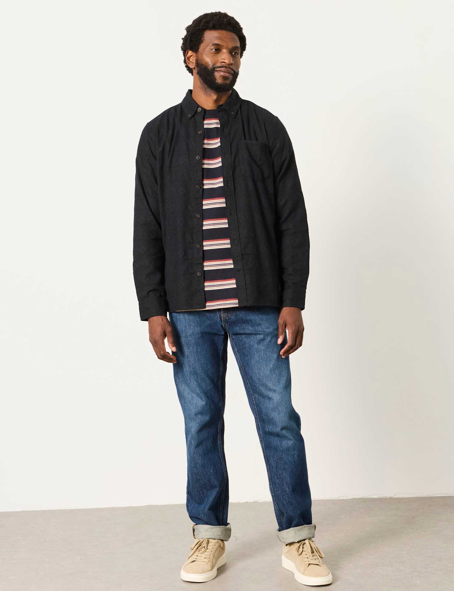 FatFace Pure Cotton Overshirt Black