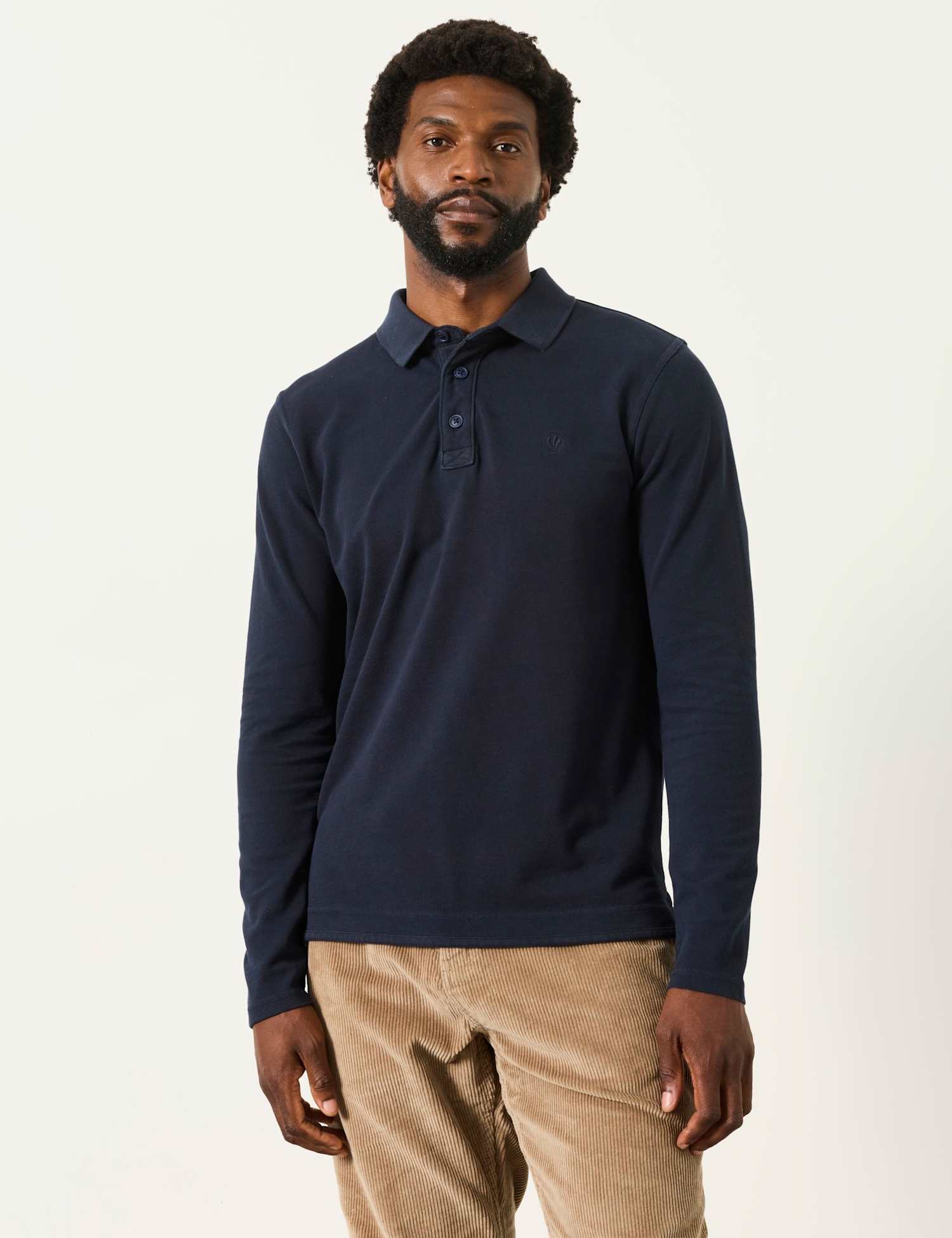 FatFace Pure Cotton Pique Polo Shirt Navy