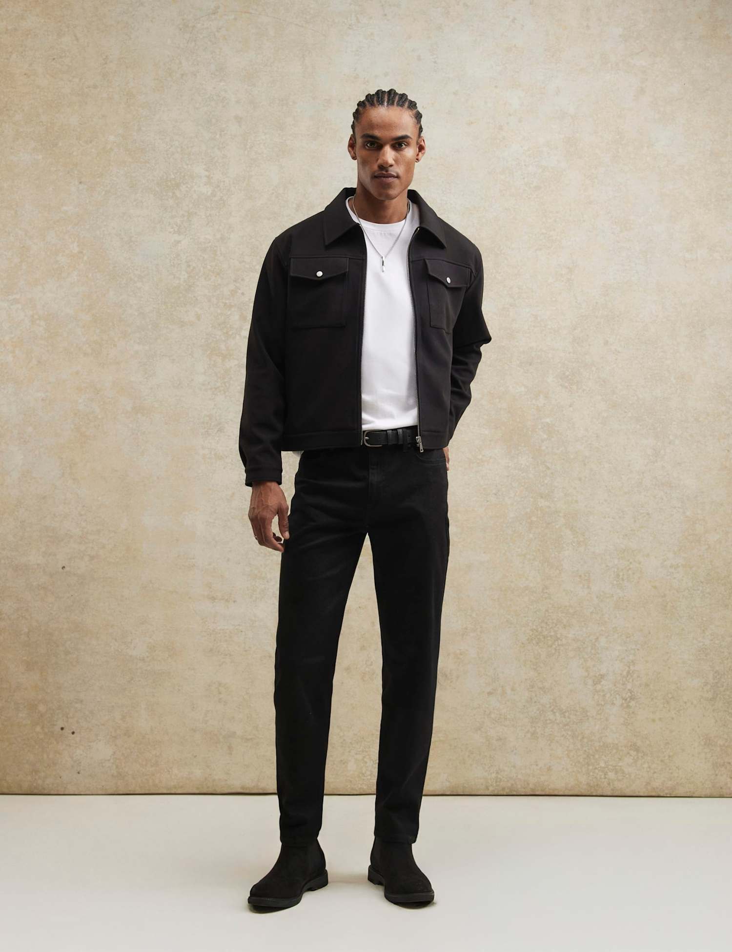 River Island Slim Fit 5 Pocket Stretch Jeans Black
