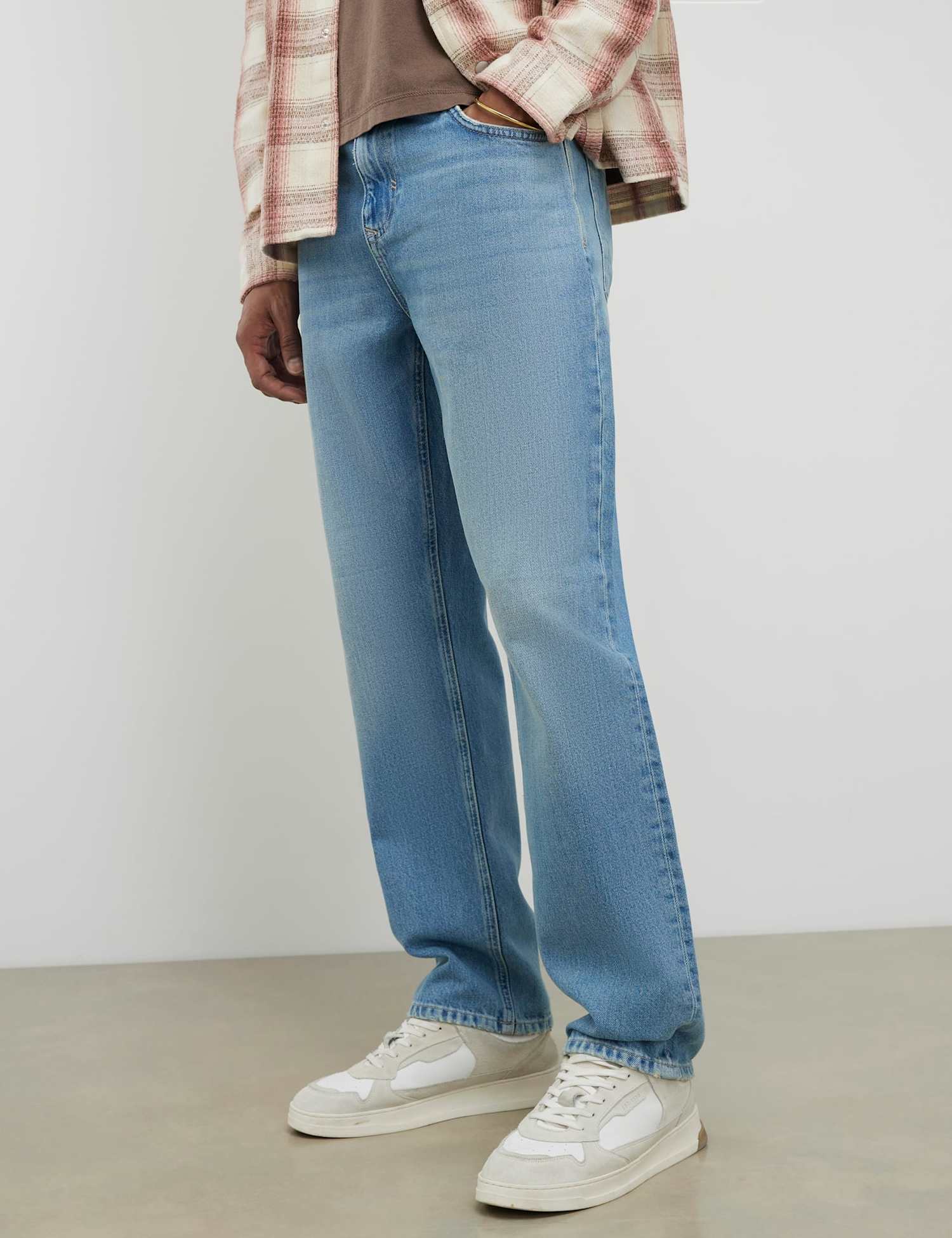 River Island Straight Fit 5 Pocket Stretch Jeans Blue Denim