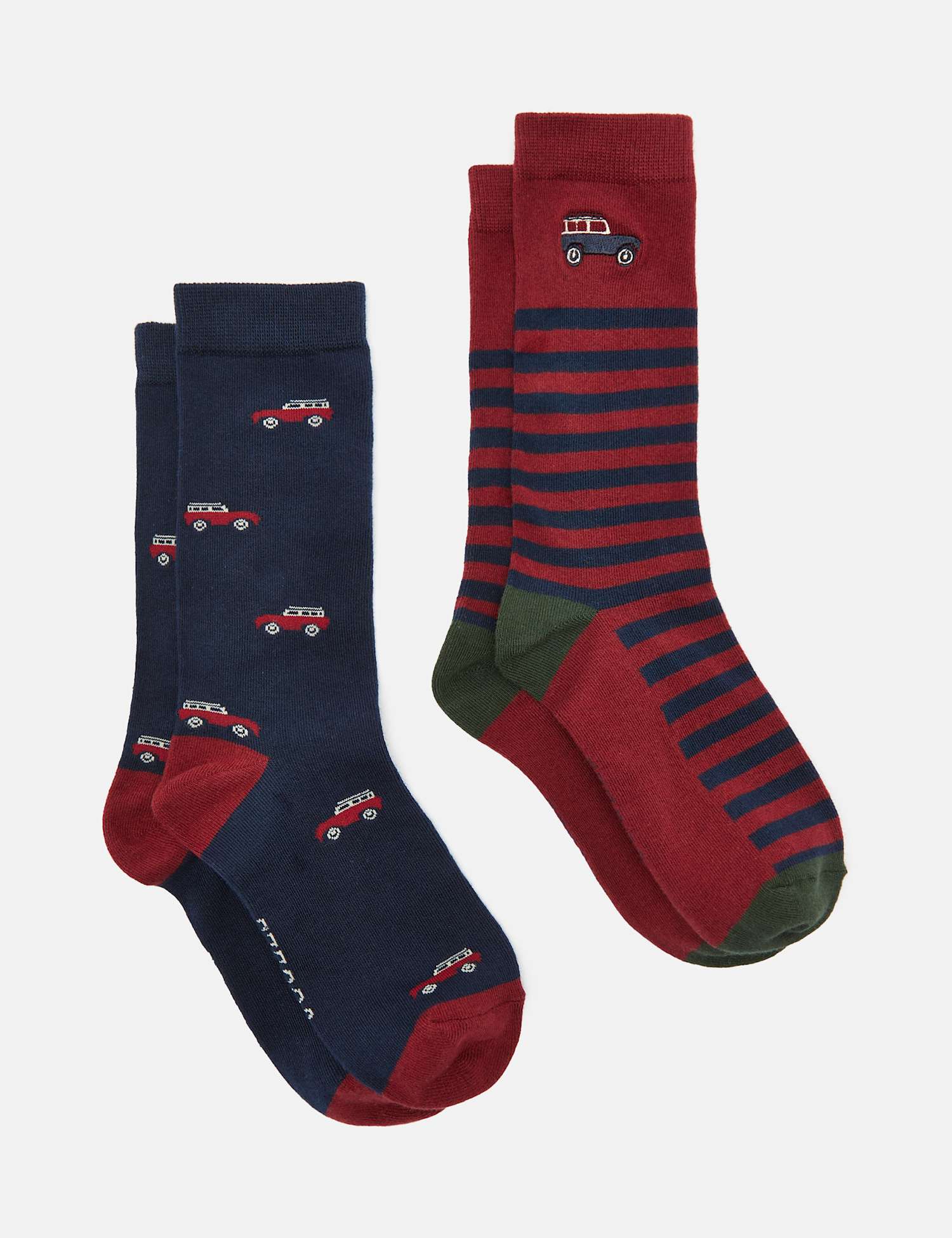 Joules 2 Pack Novelty Cotton Rich Socks Red Mix