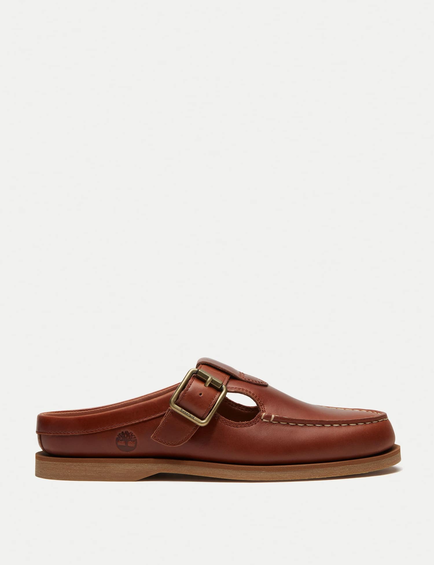 Timberland Classic Leather Boat Shoe Clog Mules Brown