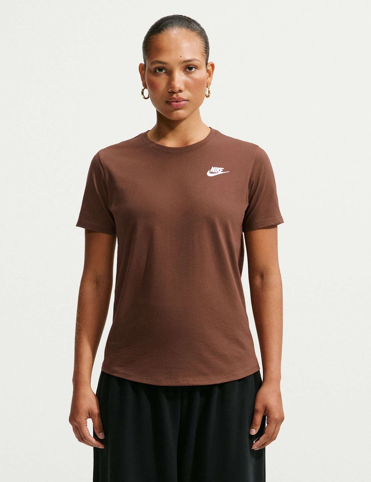 Nike Sportswear Club Cotton Blend T-Shirt Brown