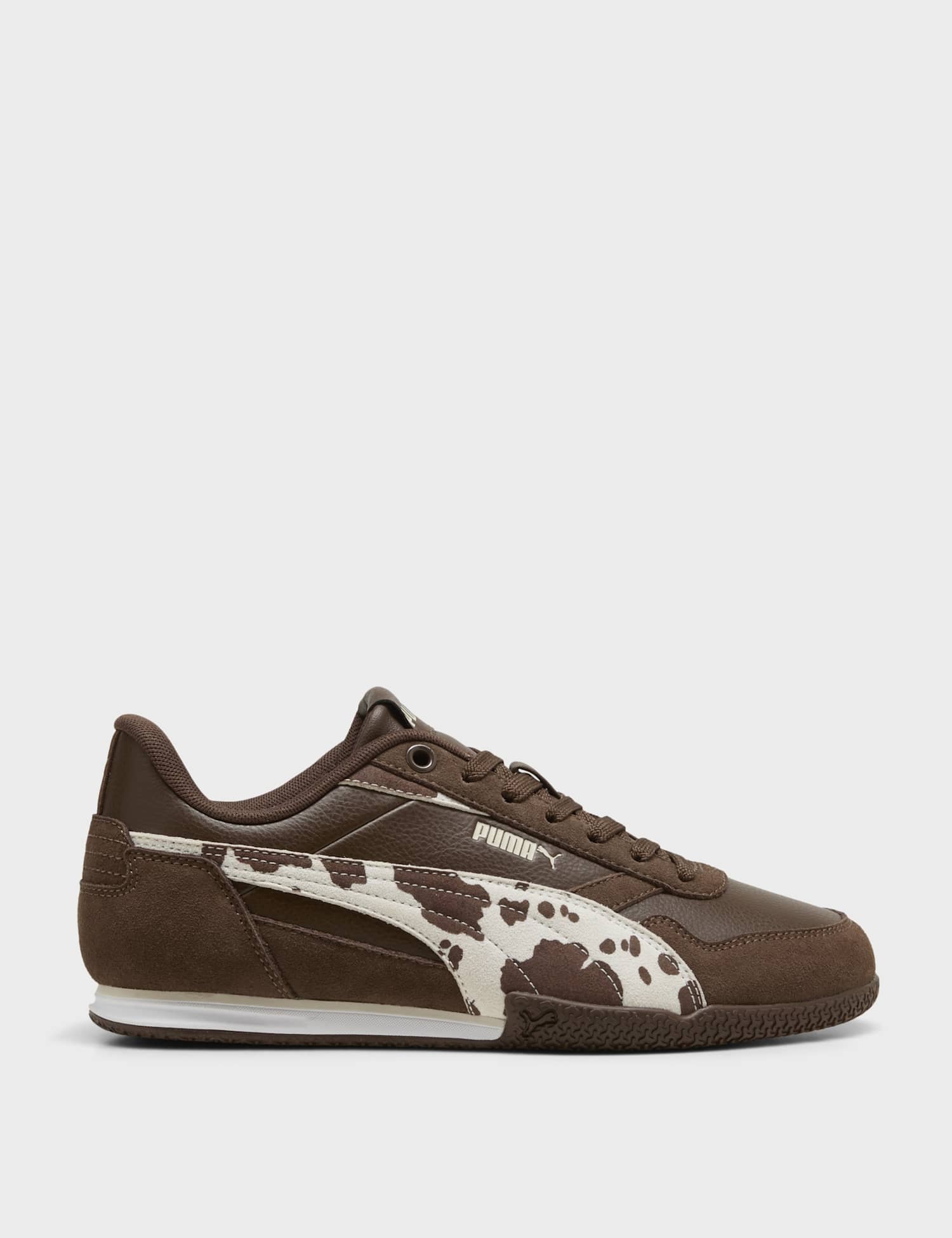 Puma Bella Donna ESD Wild Suede Animal Print Trainers Brown Mix