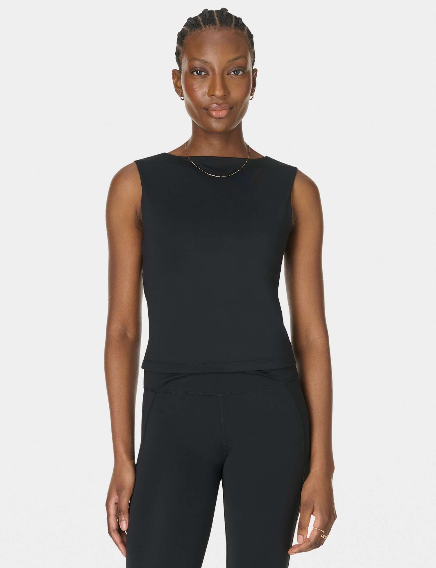 Sweaty Betty All Day Twist Back Bra Vest Top Black