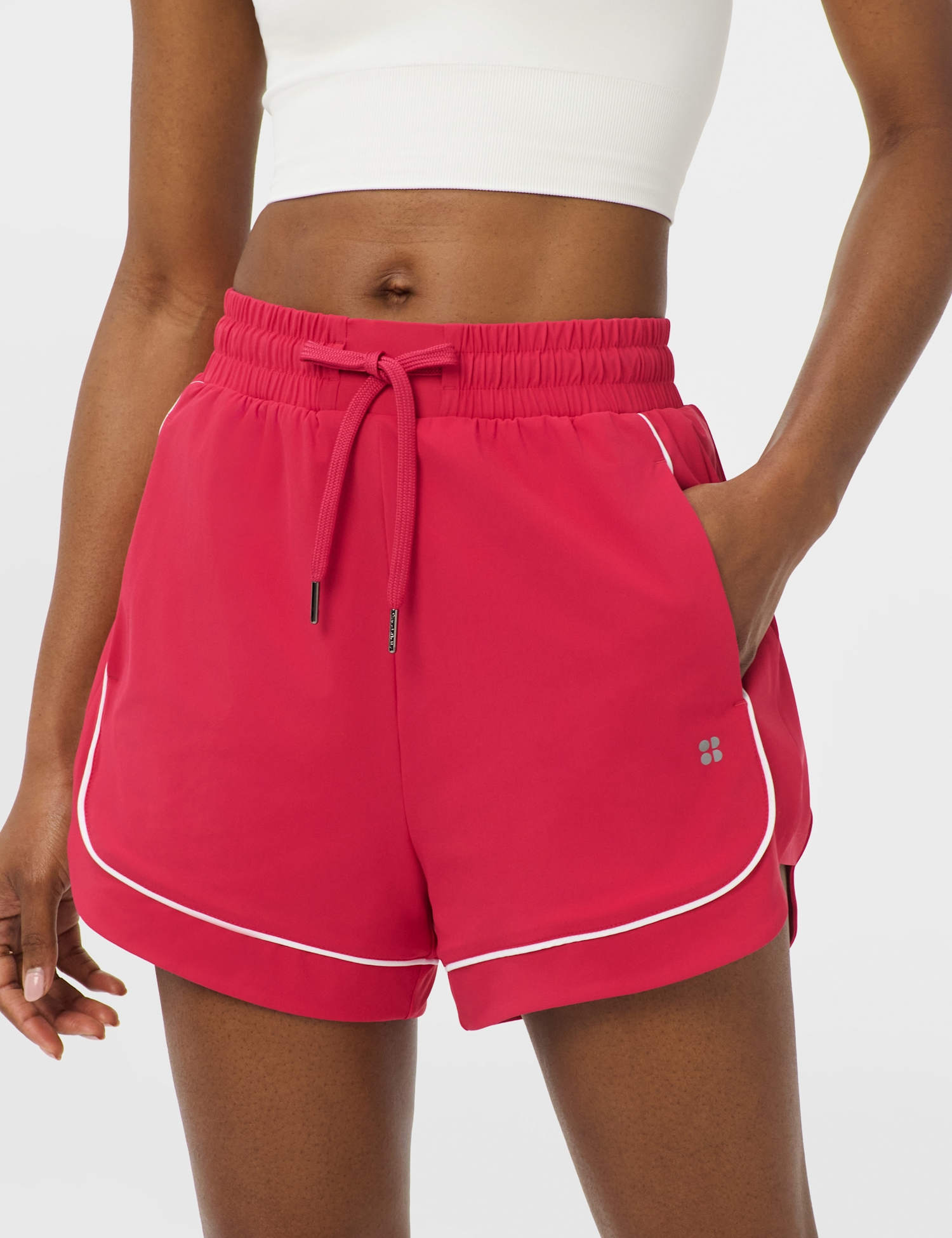 Sweaty Betty Explorer Piped Running Shorts Fuchsia