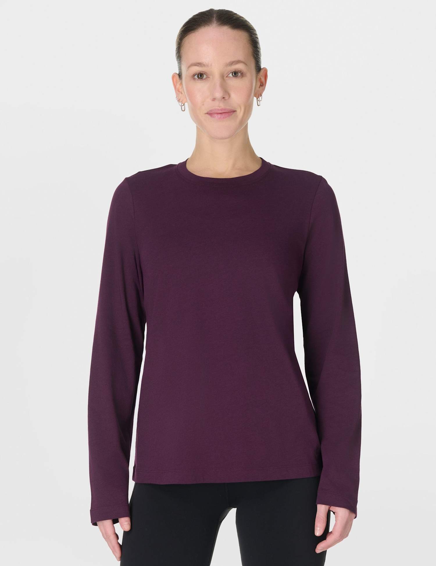Sweaty Betty Essential Cotton Rich Top Burgundy