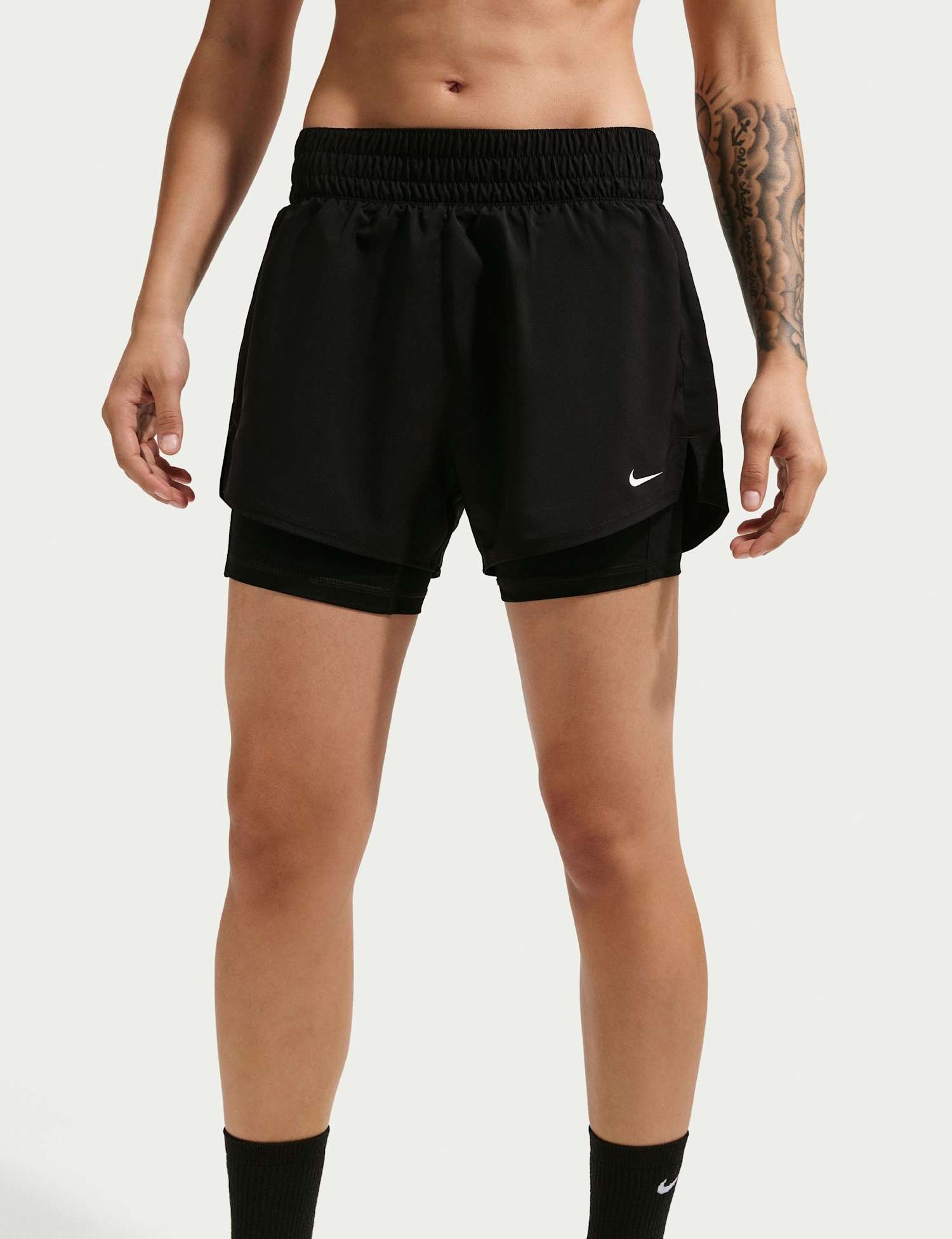 Nike One Dri-FIT High Waisted 2-in-1 Shorts Black Mix