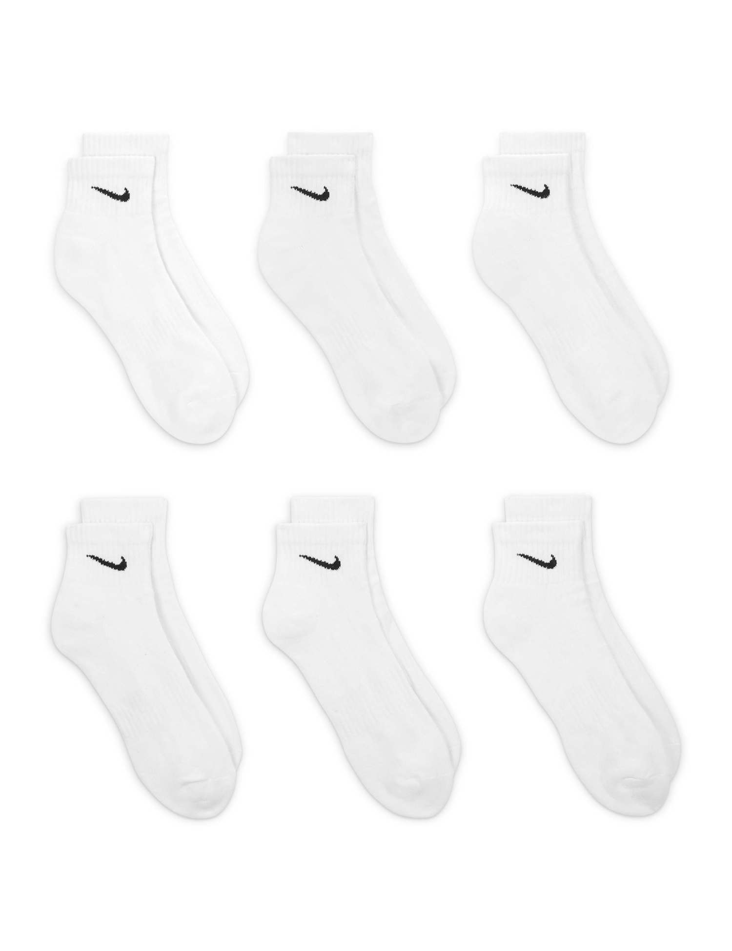 Nike 6 Pack Everyday Cushioned Ankle Socks White