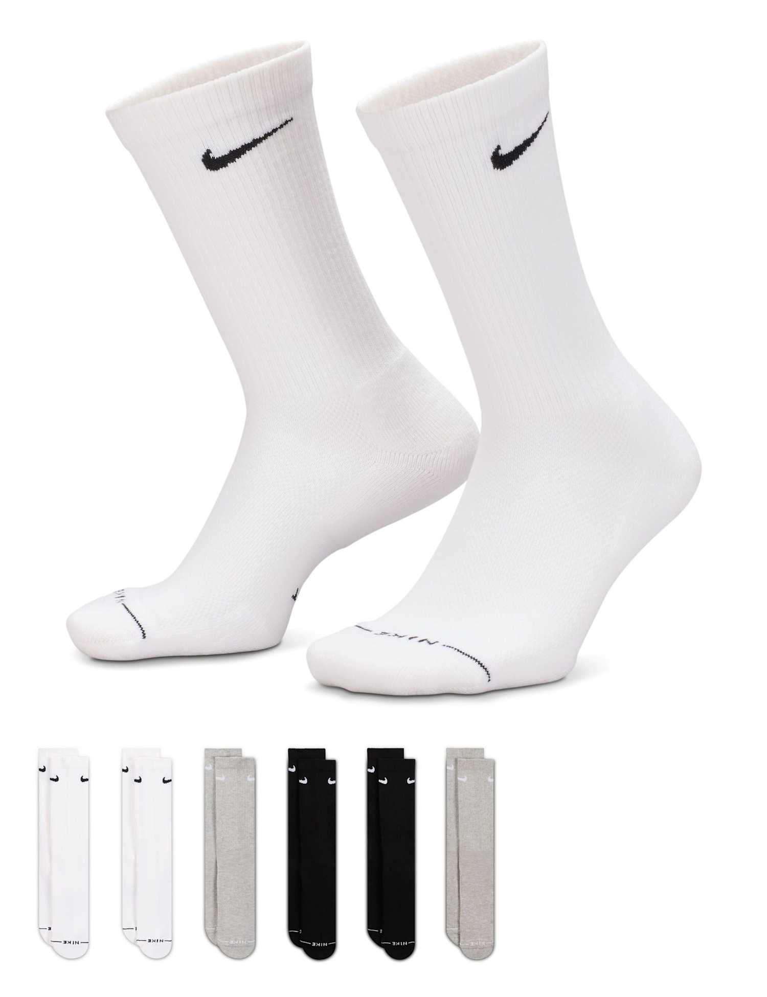 Nike 6 Pack Everyday Elevated Crew Socks Multi