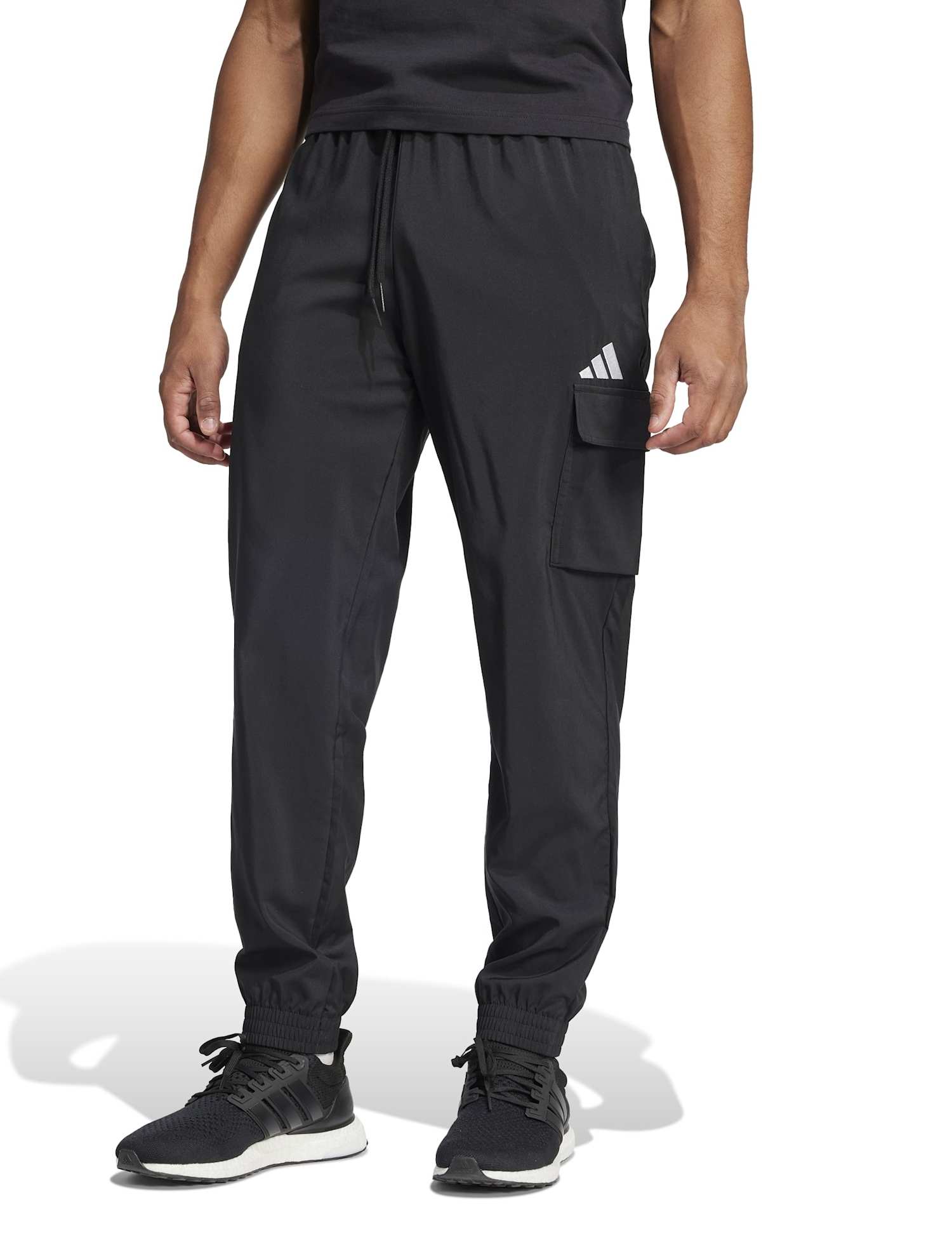 adidas Essentials Regular Fit Cuffed Cargo Joggers Black