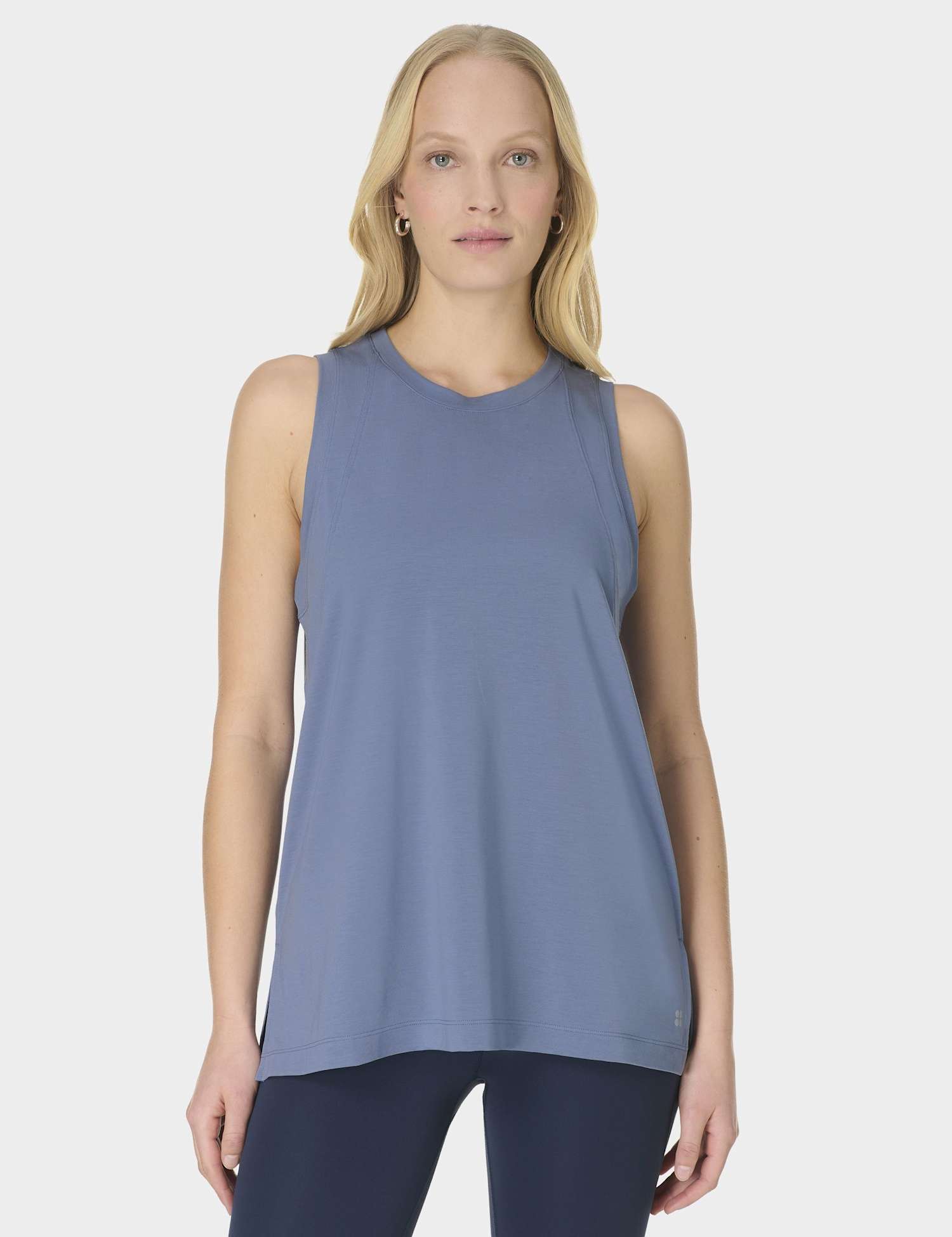 Sweaty Betty Soft Flow Studio Crew Neck Yoga Vest Top Light Blue
