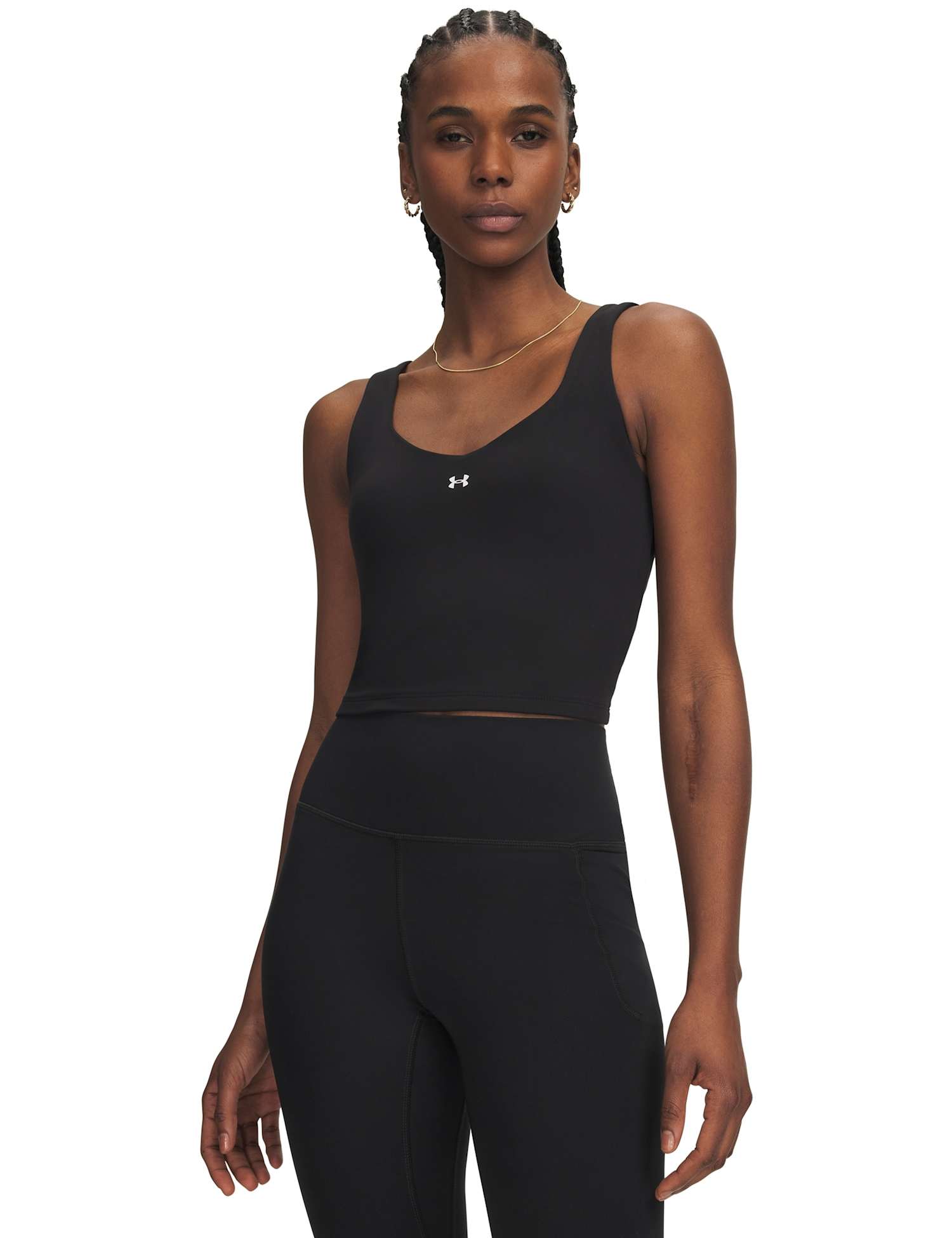 Under Armour Motion Fitted Crop Vest Tank Top Black