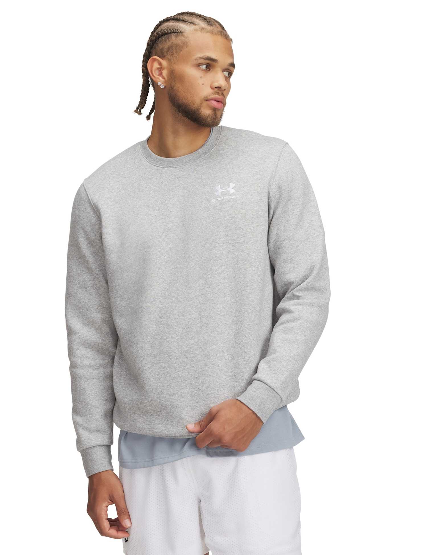 Under Armour Cotton Rich Icon Fleece Sweatshirt Light Grey
