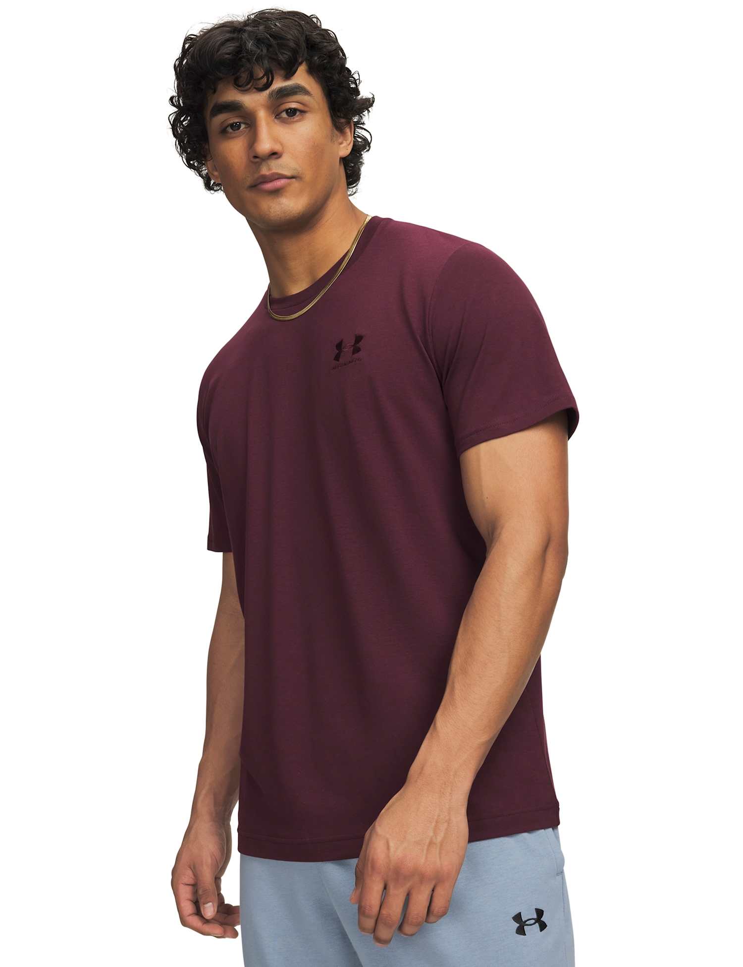Under Armour Icon Cotton Rich T-Shirt Burgundy