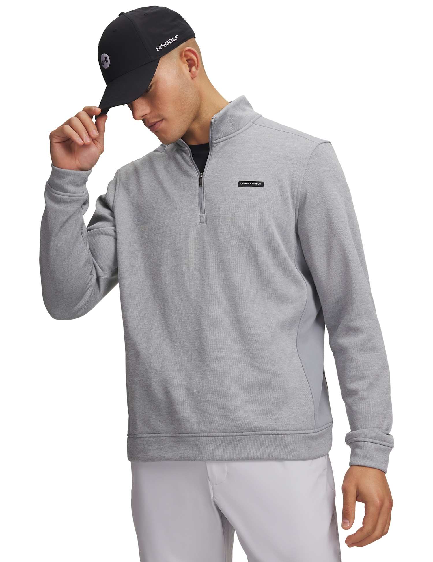 Under Armour SweaterFleece Hybrid Half Zip Sweatshirt Light Grey