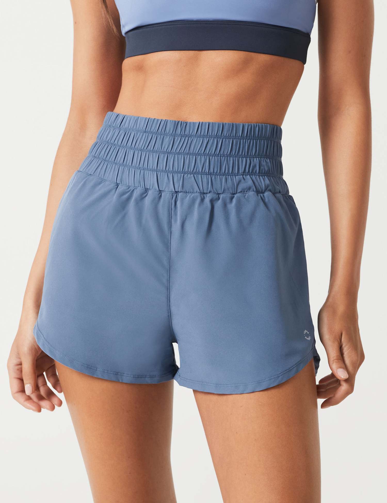 Lilybod Bronte Lightweight Running Shorts Blue Denim