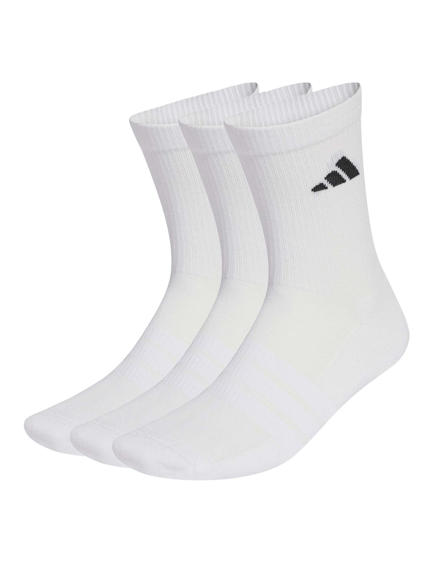 adidas Cushioned Crew Socks 3 Pack Embroidered White