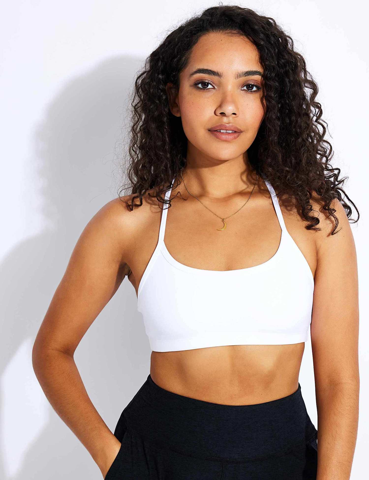 Beyond Yoga Spacedye Slim Racer Back Sports Bra White