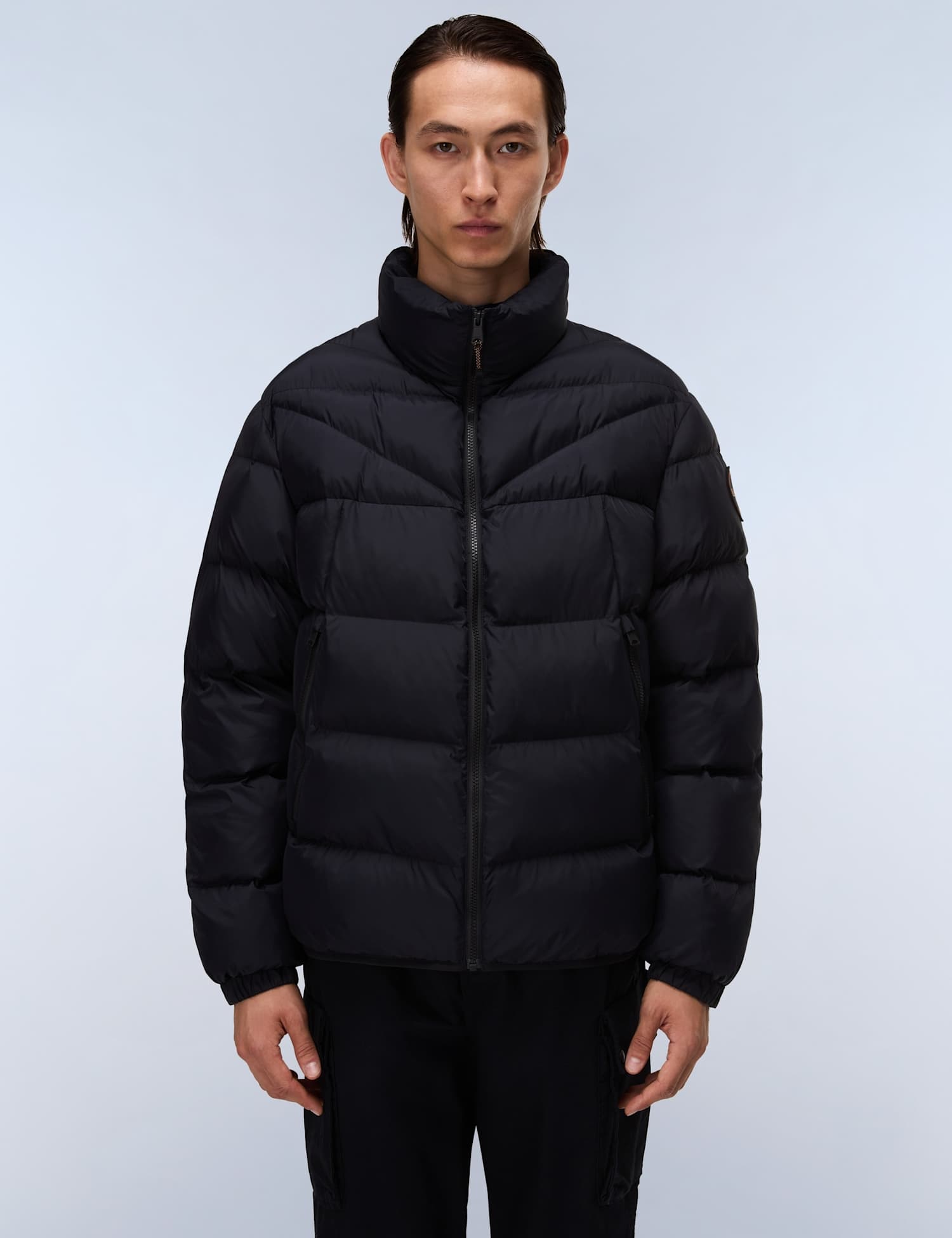 Napapijri Molveno Patterned Water Resistant Puffer Jacket Black Mix