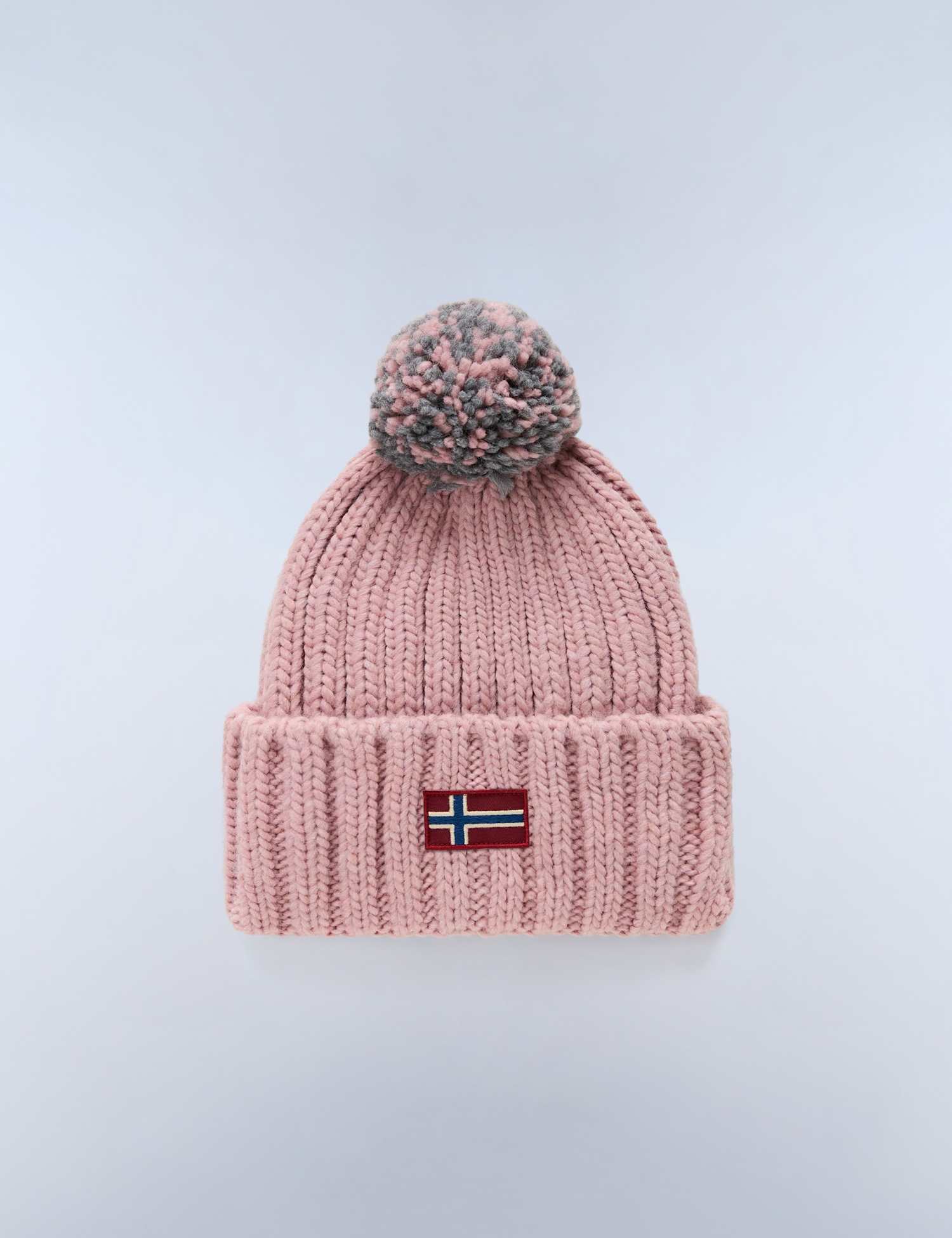 Napapijri Rib Turn Up Beanie Hat with Wool Dusky Rose