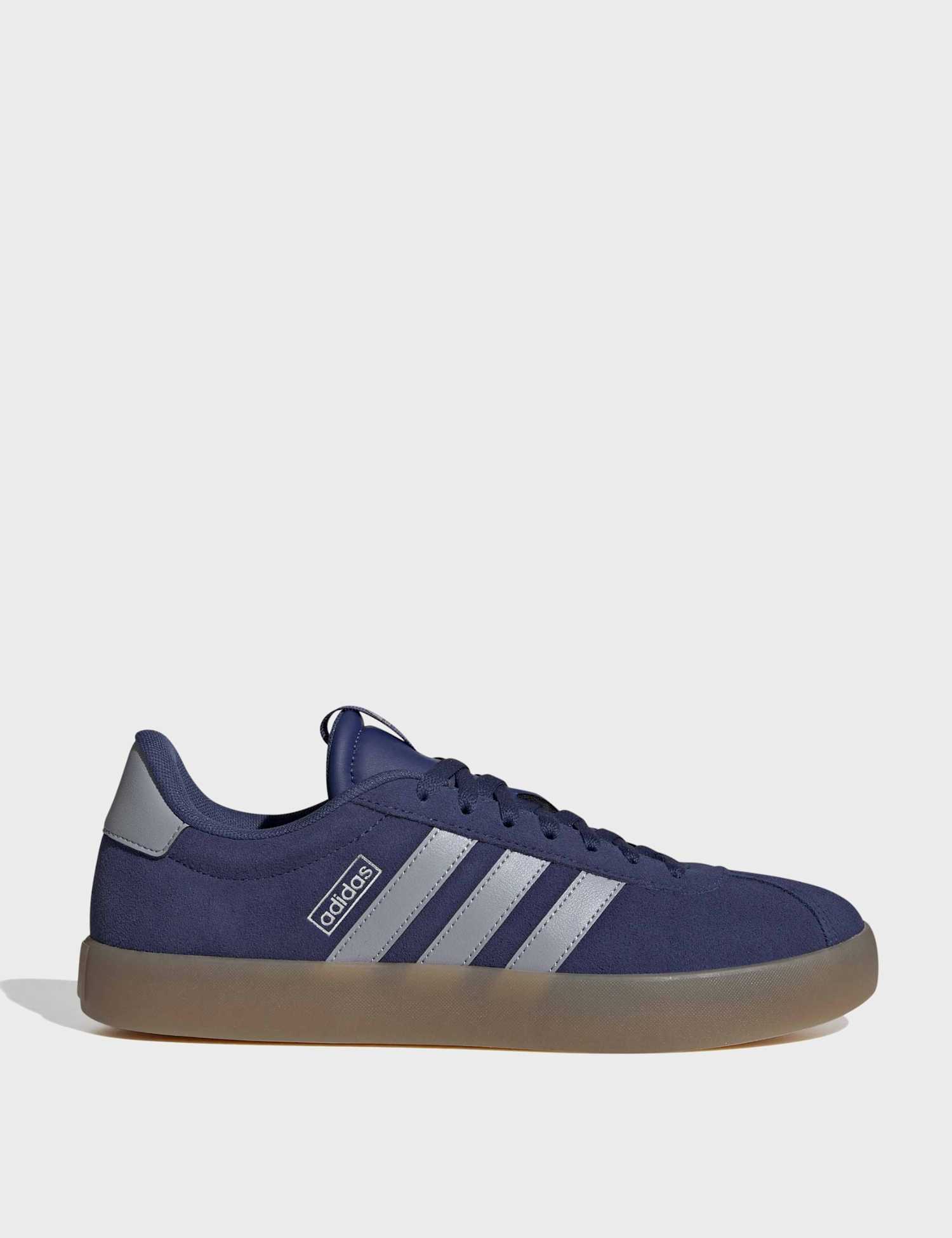 adidas VL Court 3.0 Leather Stripe Cupsole Trainers Navy