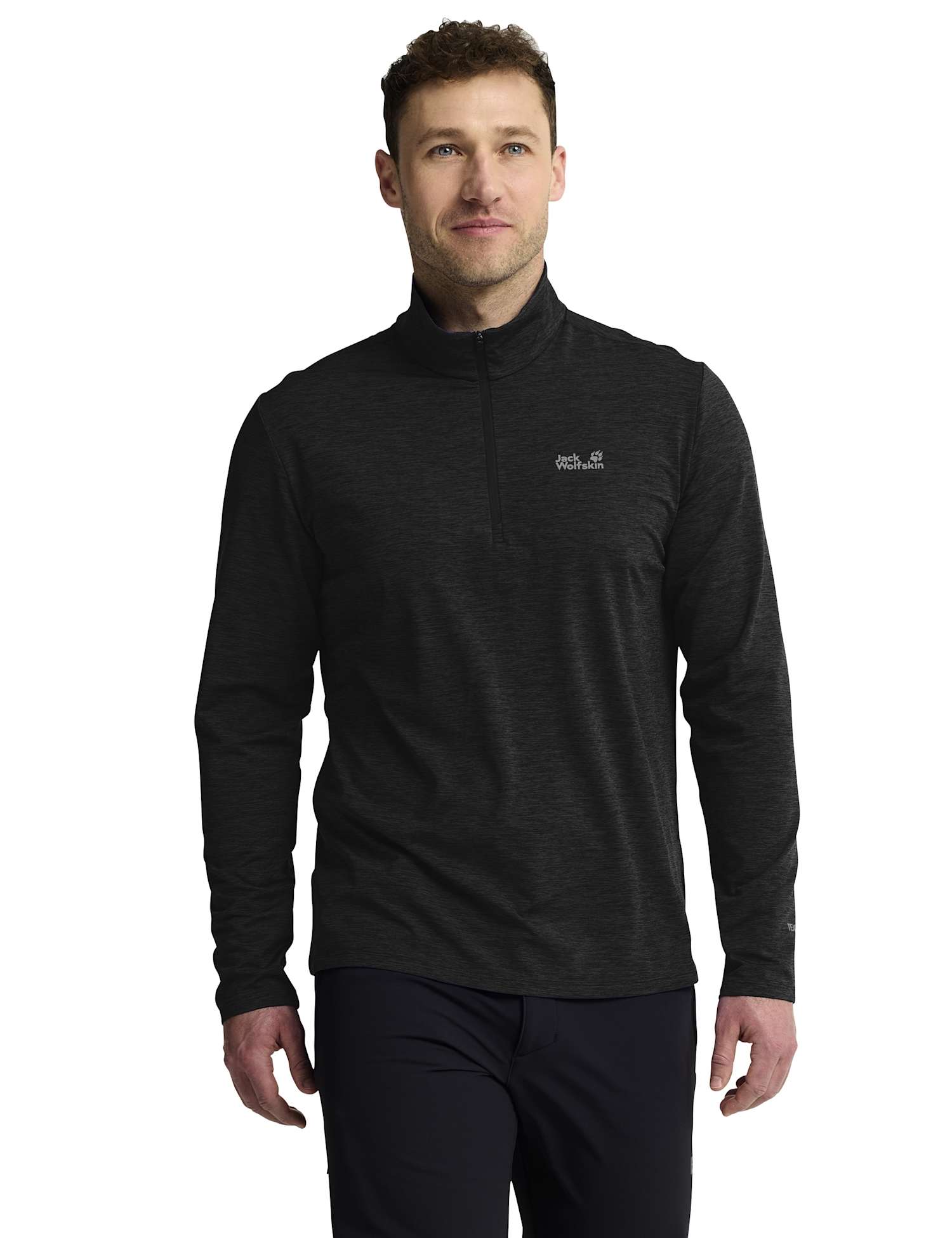 Jack Wolfskin Trail Breathable Half Zip Outdoor Fleece Black